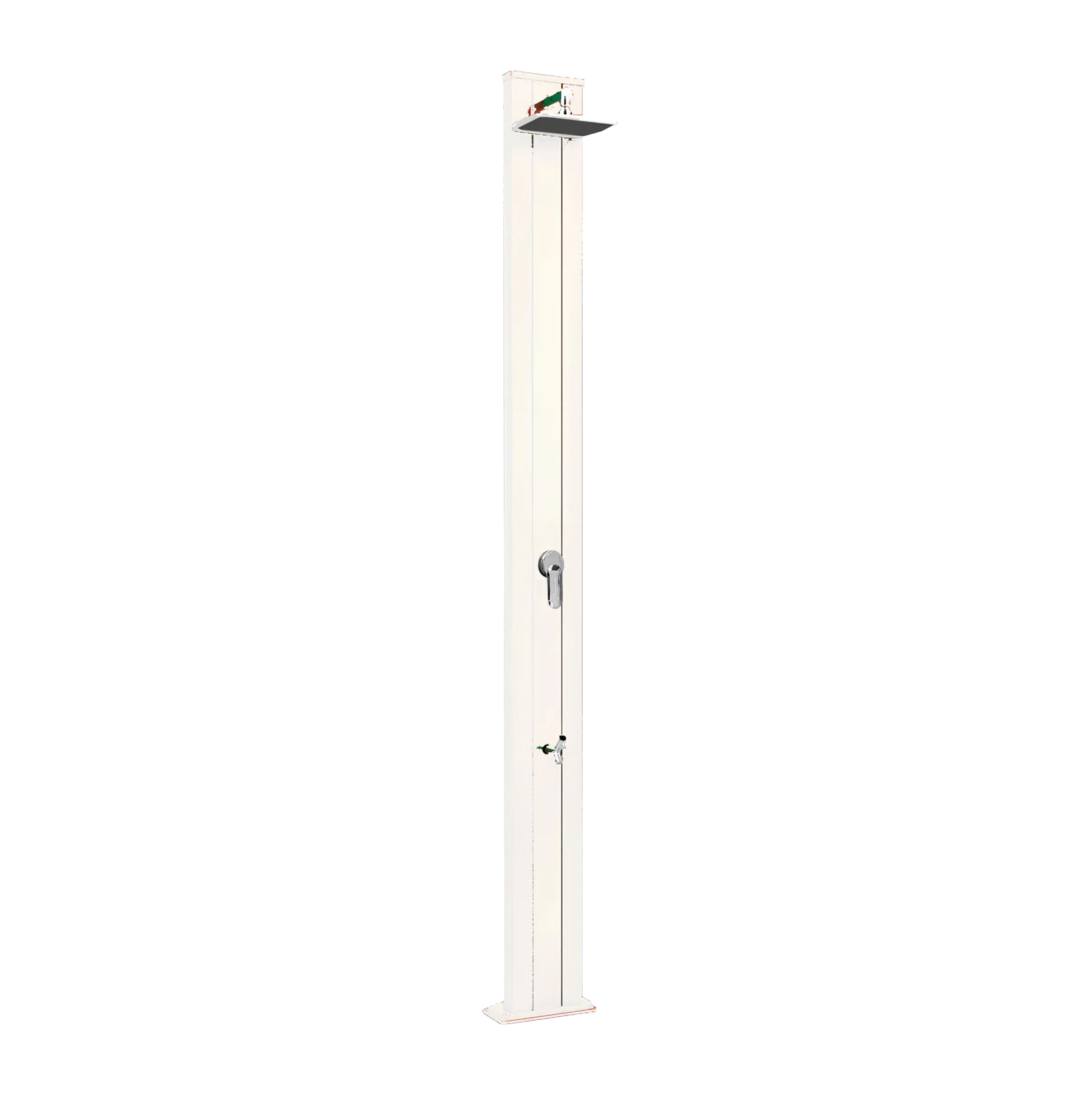 Aluminum outdoor solar shower with footwasher Spring S A220