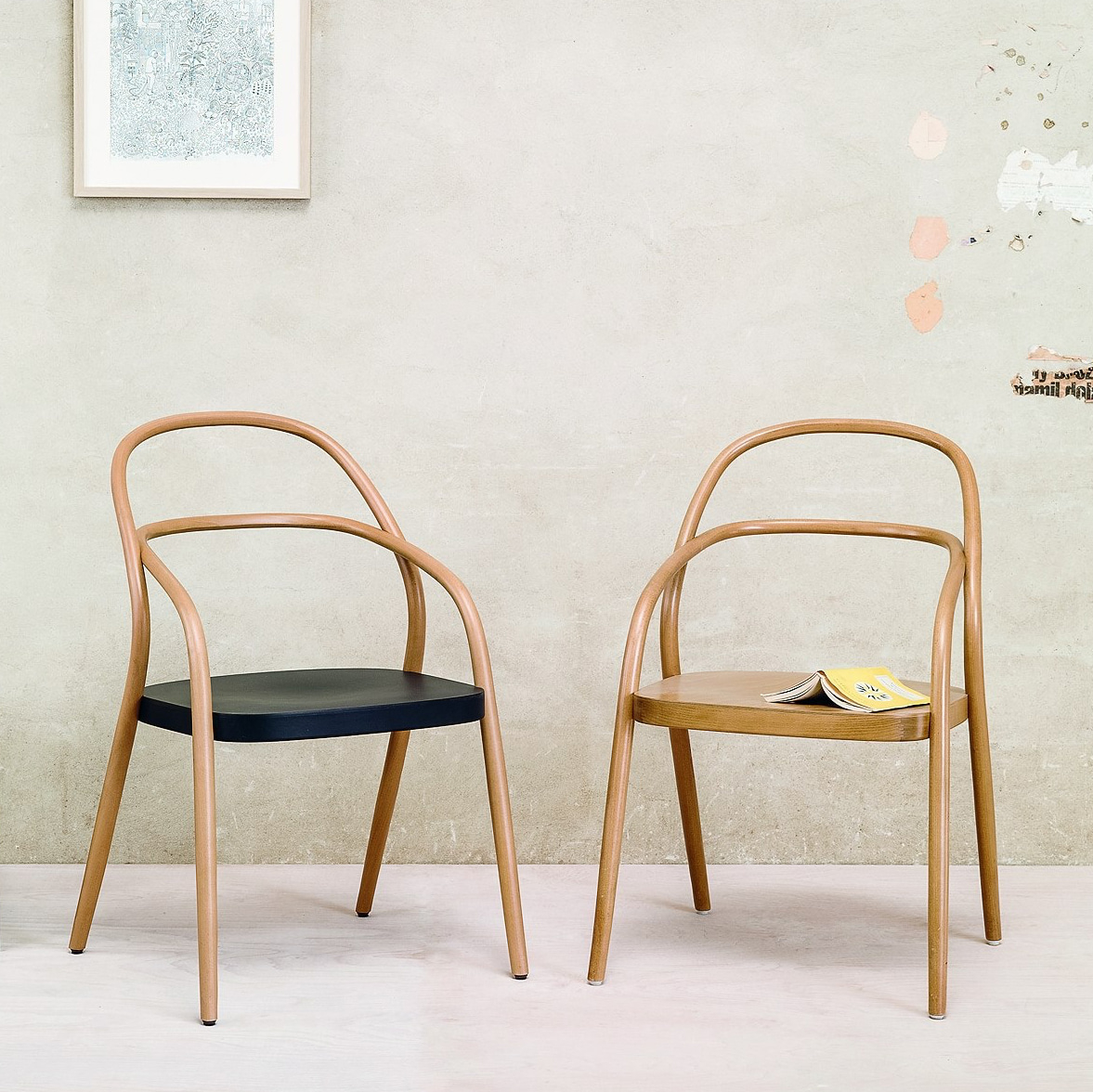 Beech dining chair with hard or upholstered seat A-002 VS