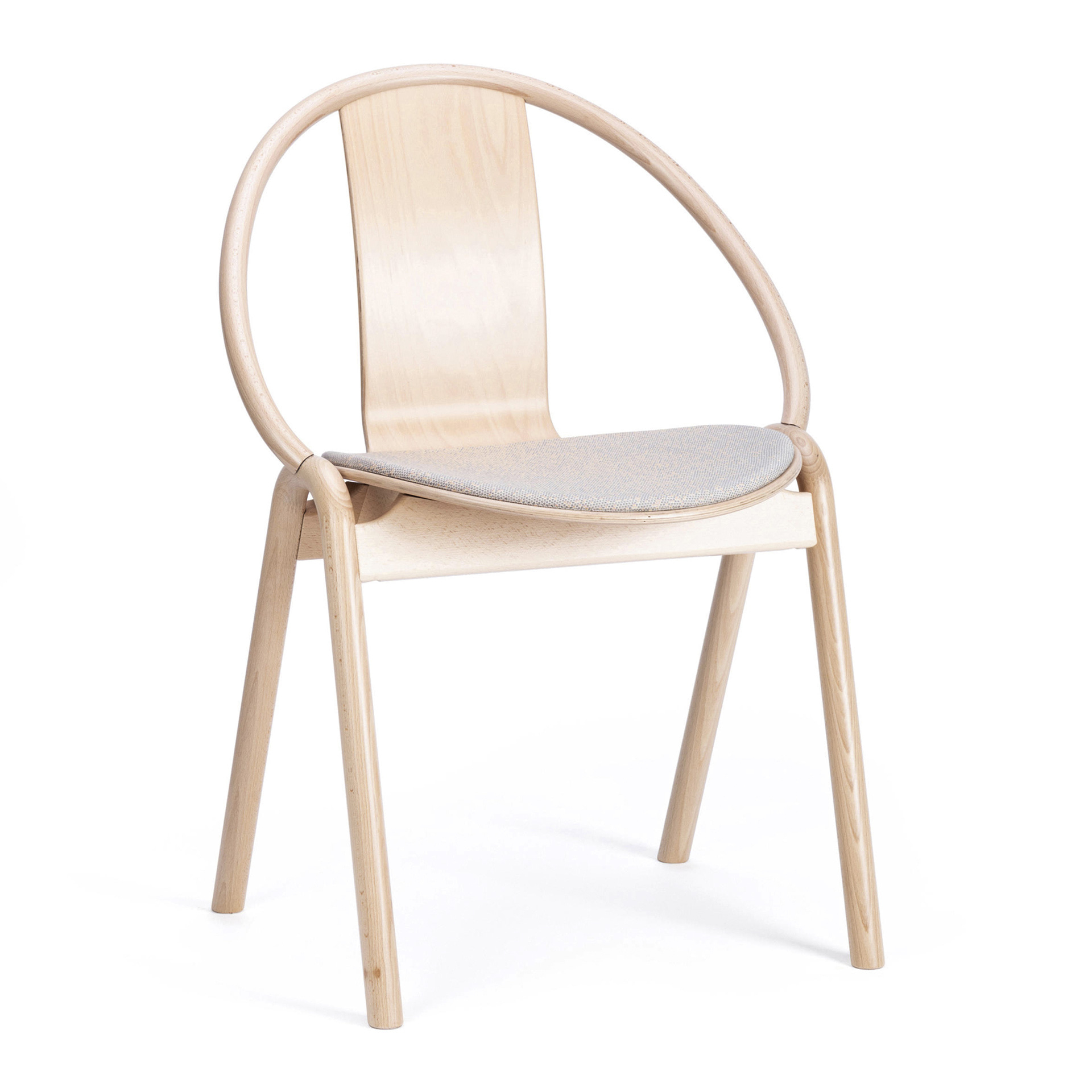 Wooden chair with soft seat
