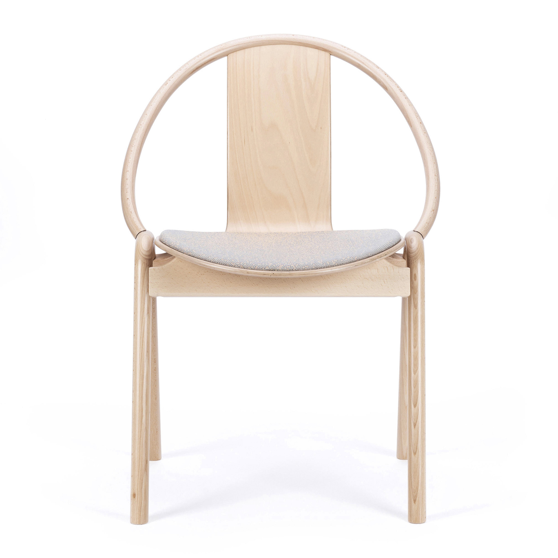 Beech dining chair with upholstered seat A-313 Again