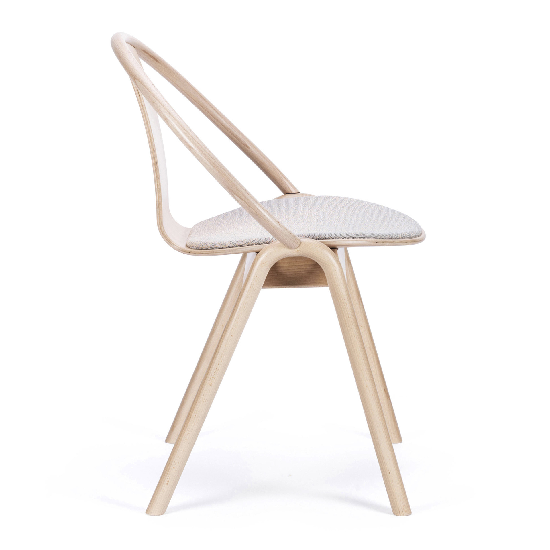 Beech dining chair with upholstered seat A-313 Again