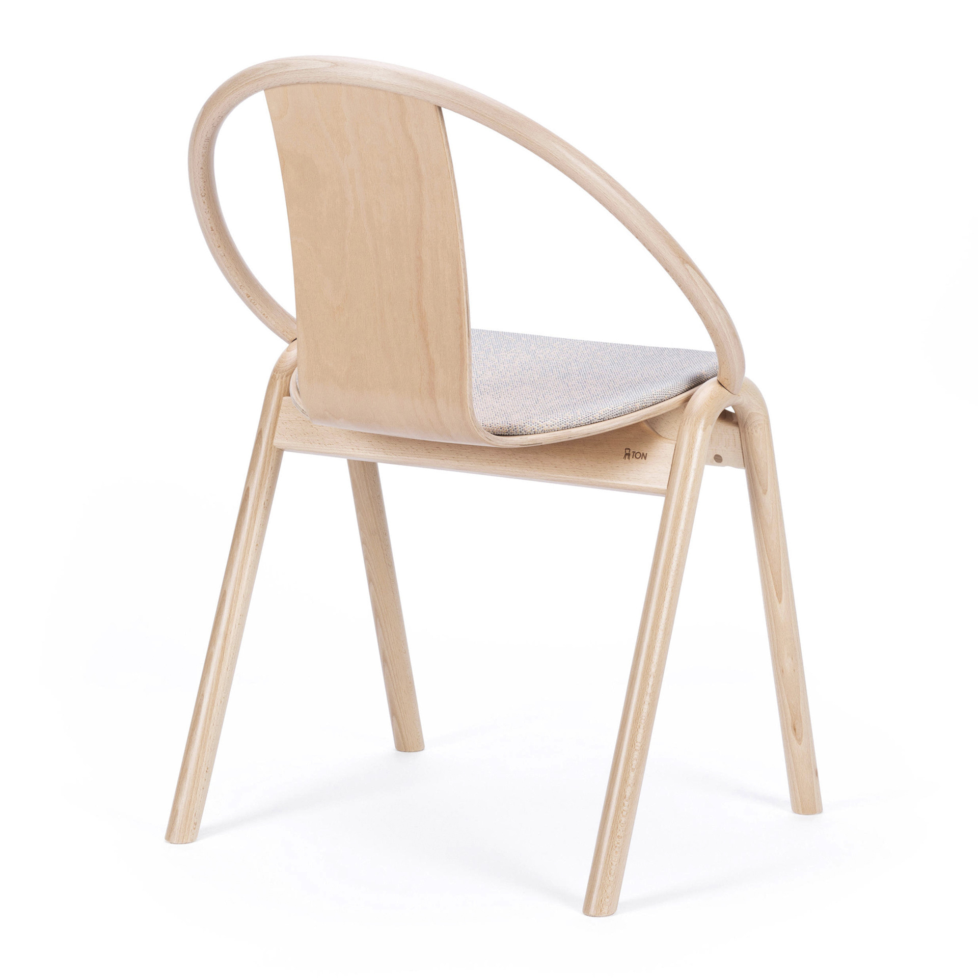 Beech dining chair with upholstered seat A-313 Again