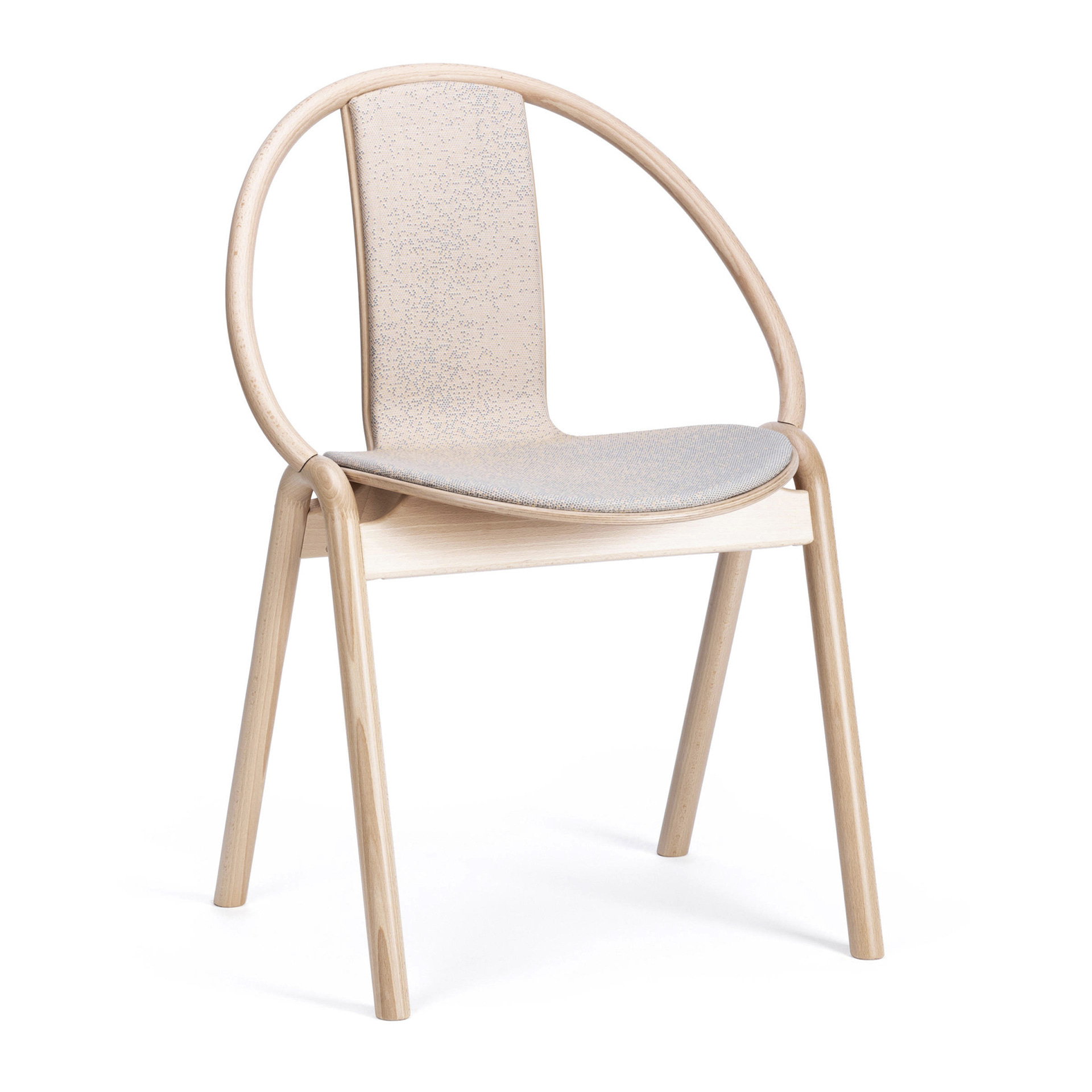 Beech dining chair with upholstered seat and back A-314 Again