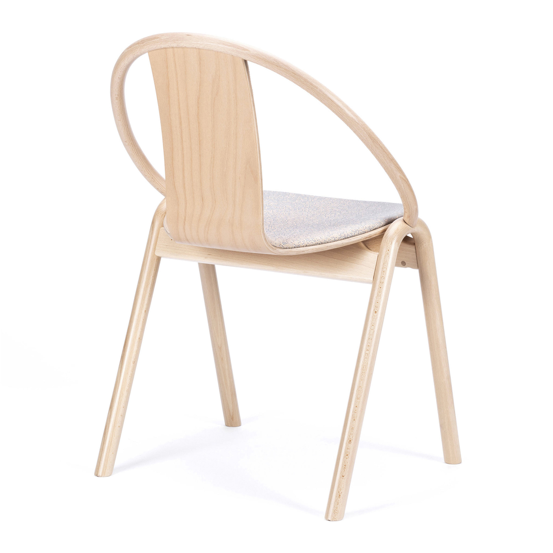 Beech dining chair with upholstered seat and back A-314 Again