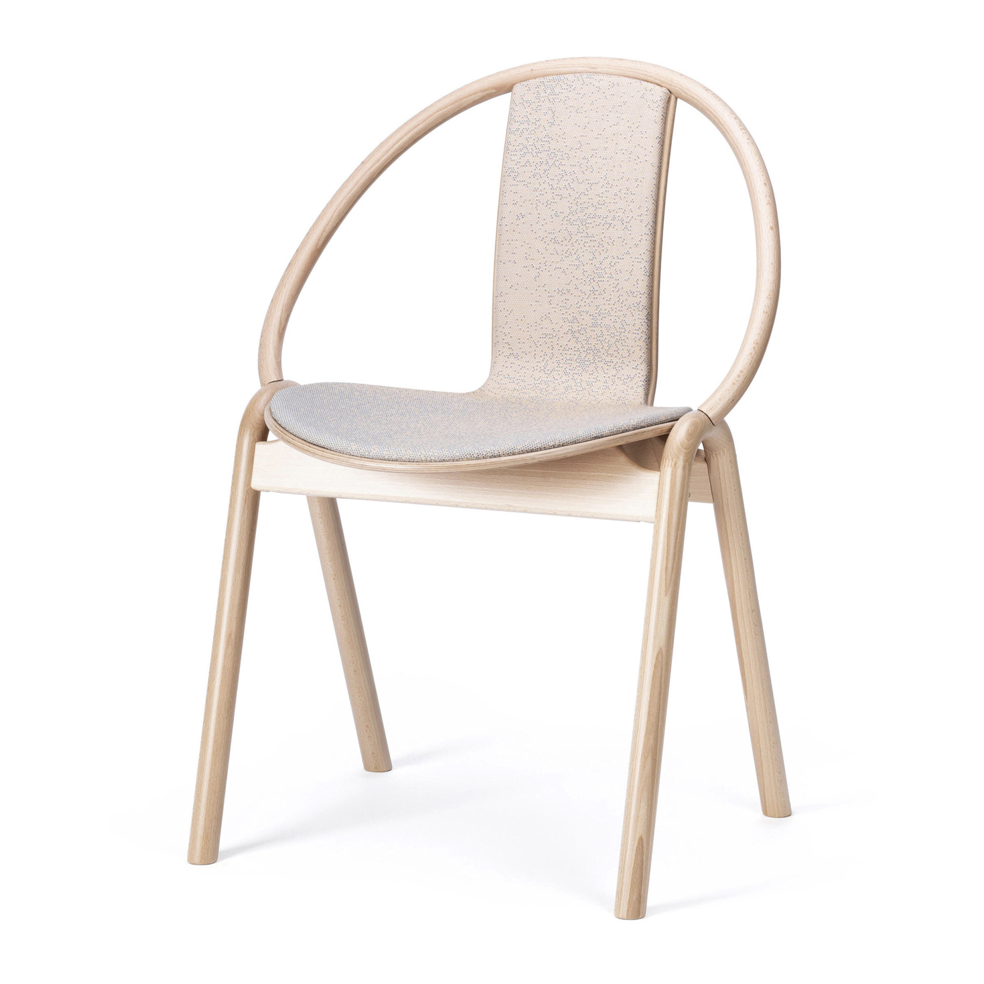 Beech dining chair with upholstered seat and back A-314 Again