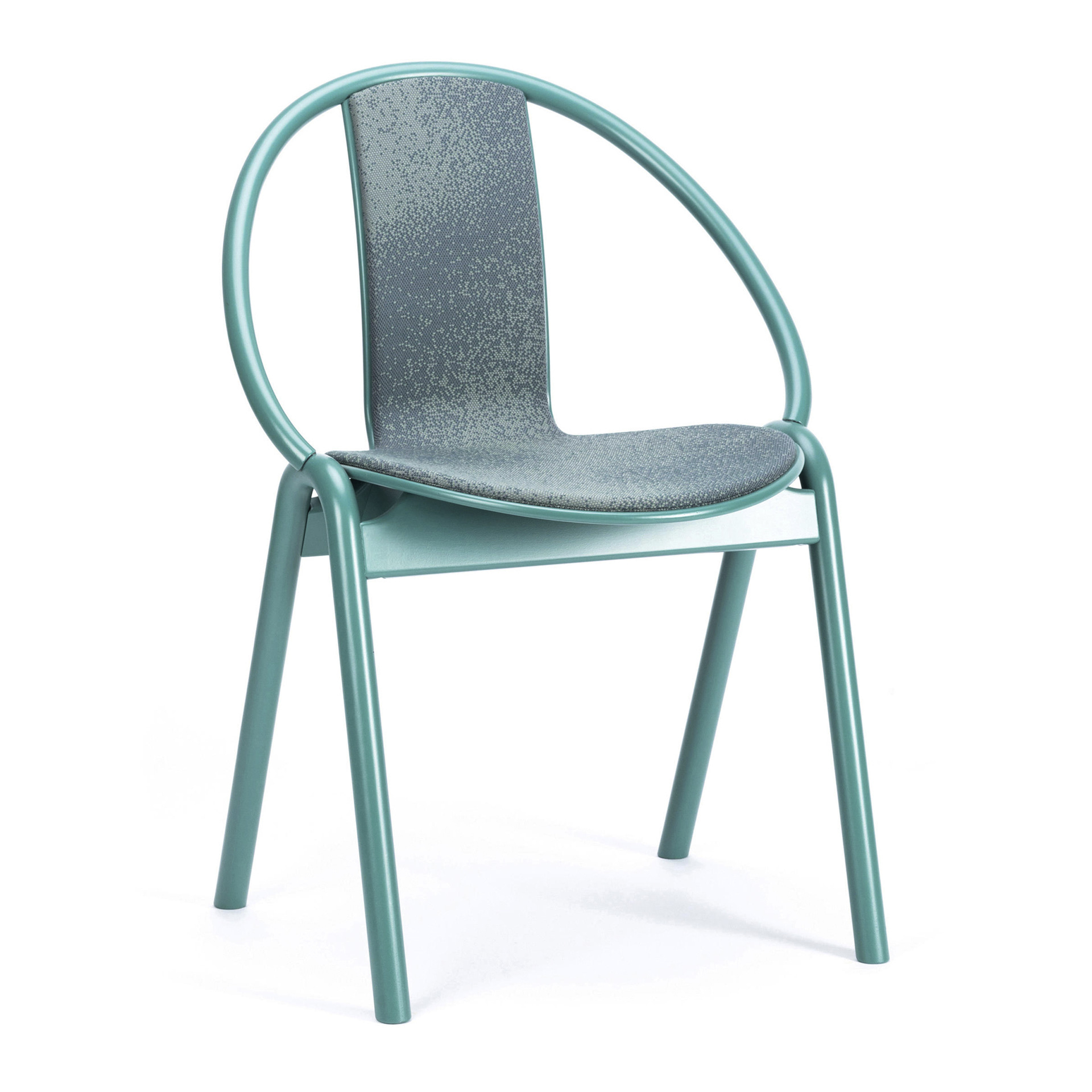 Beech dining chair with upholstered seat and back A-314 Again