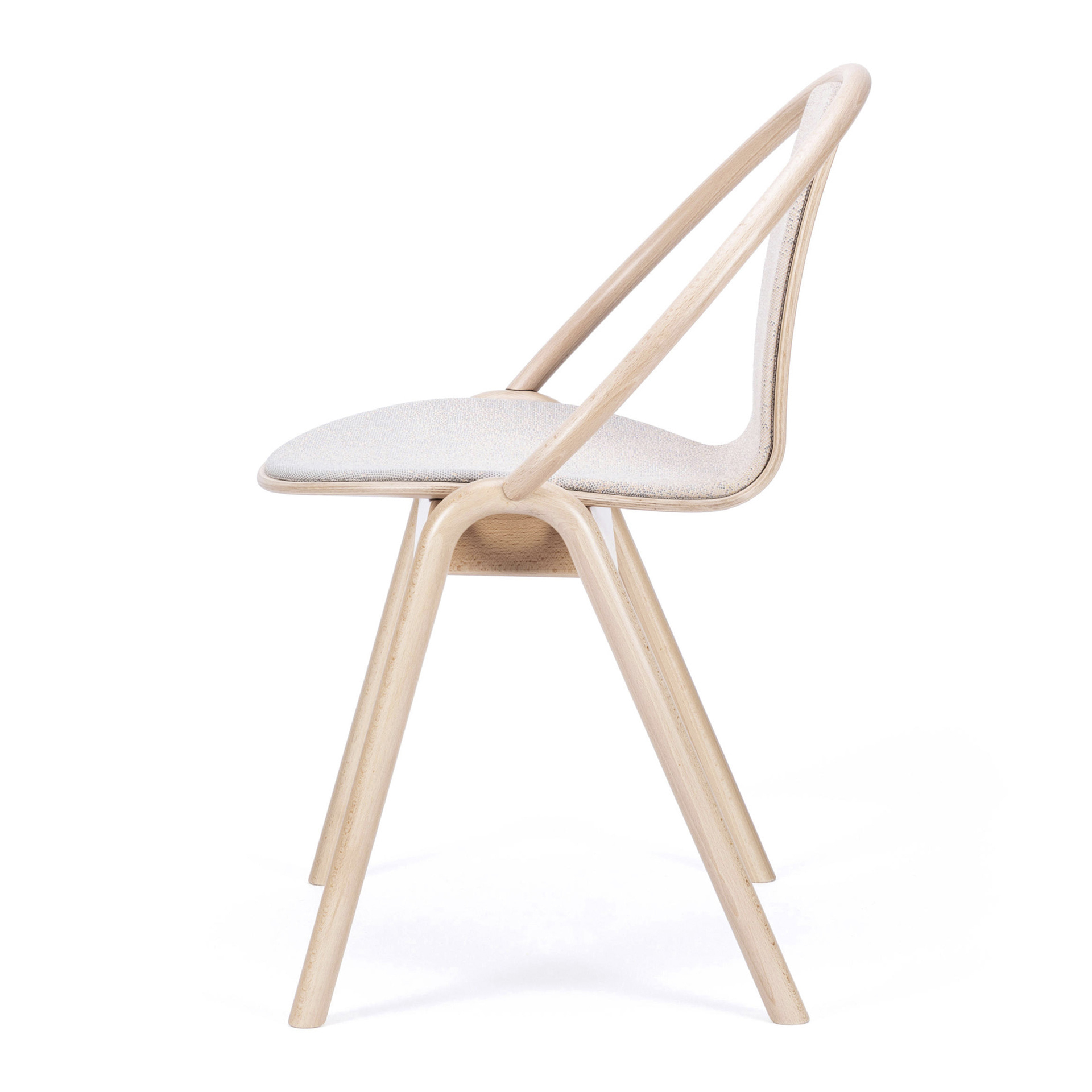 Beech dining chair with upholstered seat and back A-314 Again