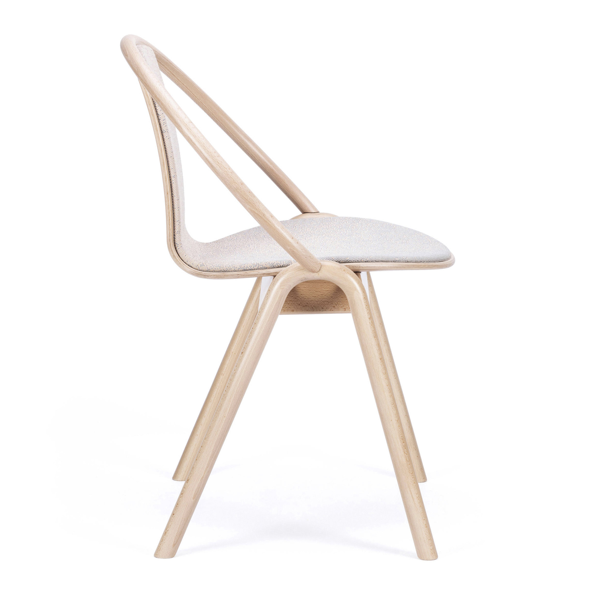 Beech dining chair with upholstered seat and back A-314 Again