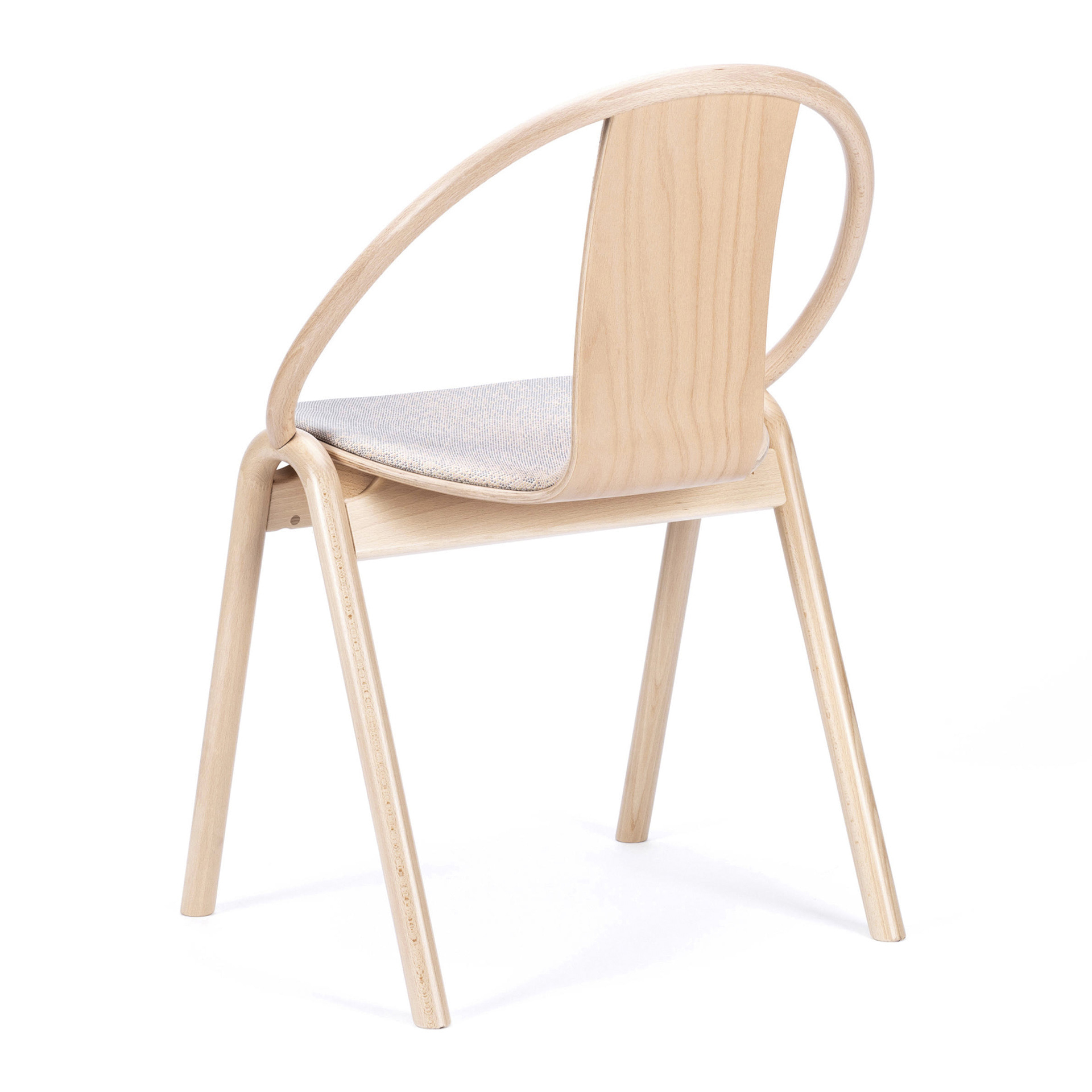 Beech dining chair with upholstered seat and back A-314 Again