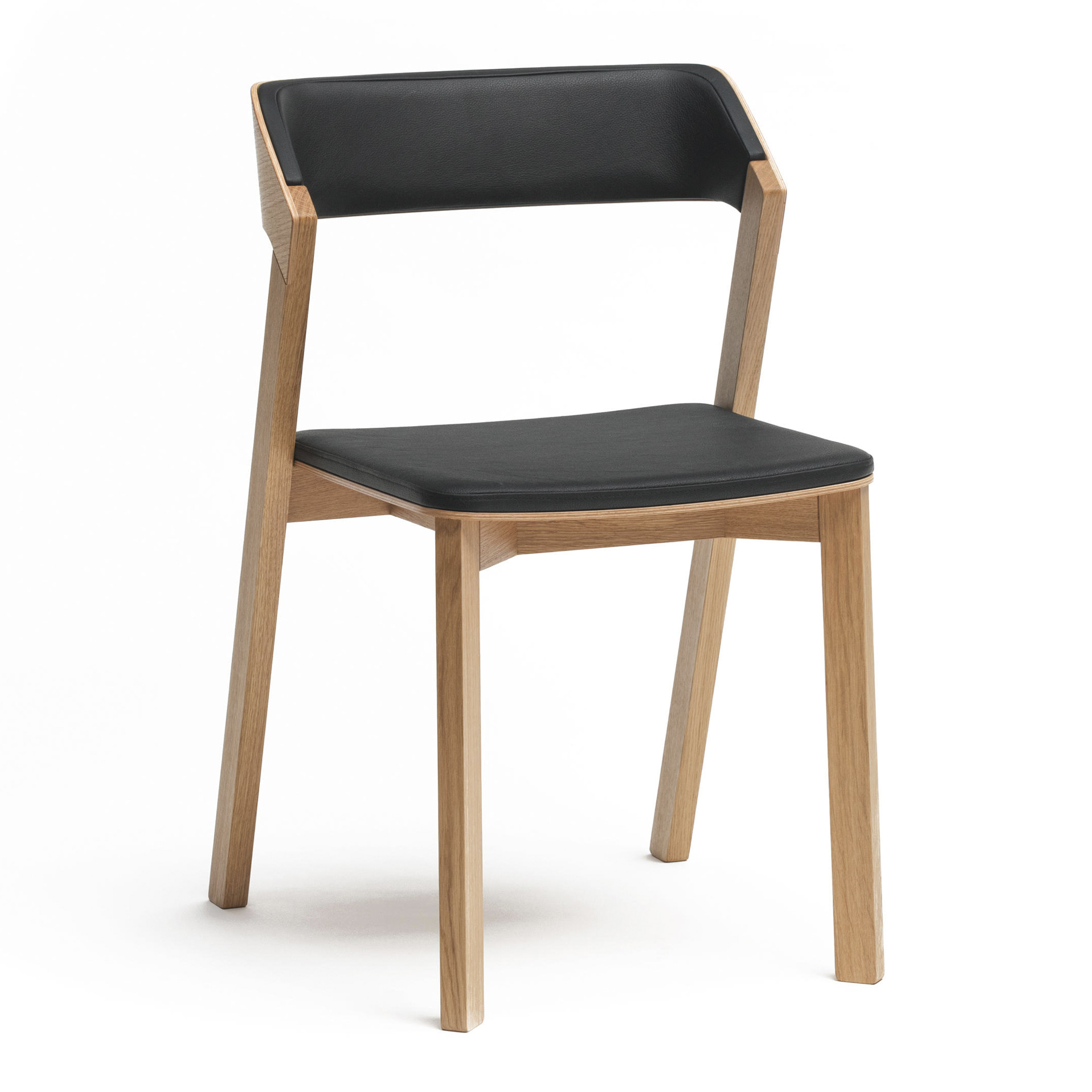 Scandinavian wooden chair with soft seat and back A-Merano UPH