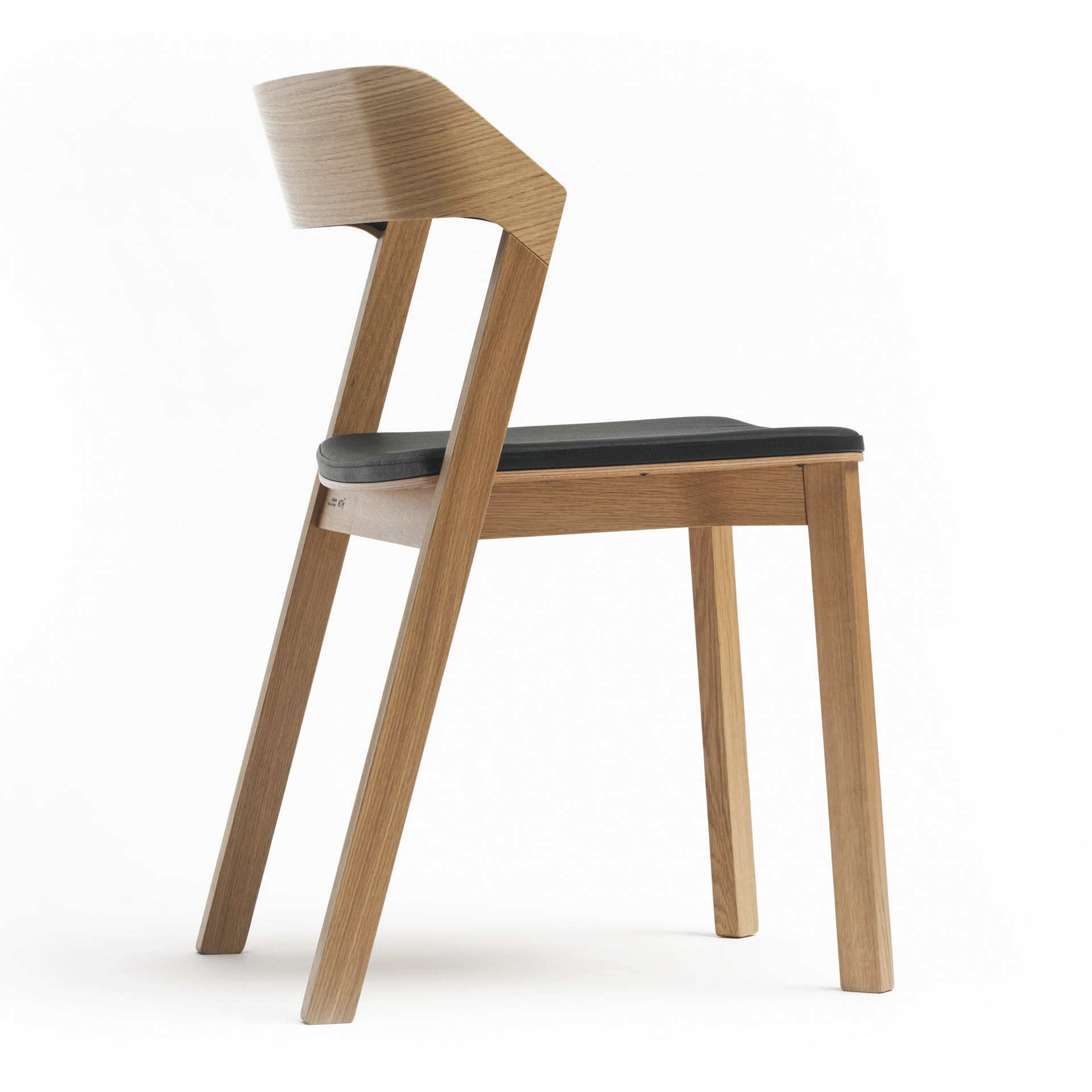 Scandinavian wooden chair with soft seat and back A-Merano UPH