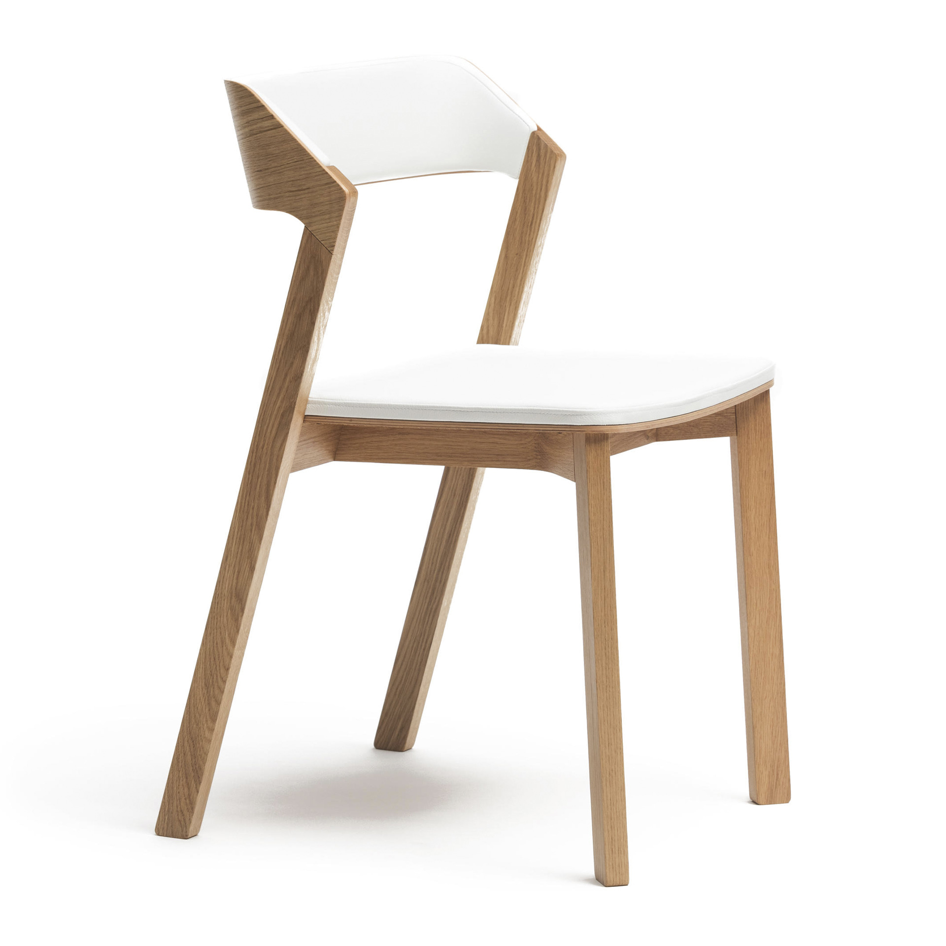 Scandinavian wooden chair with soft seat and back A-Merano UPH