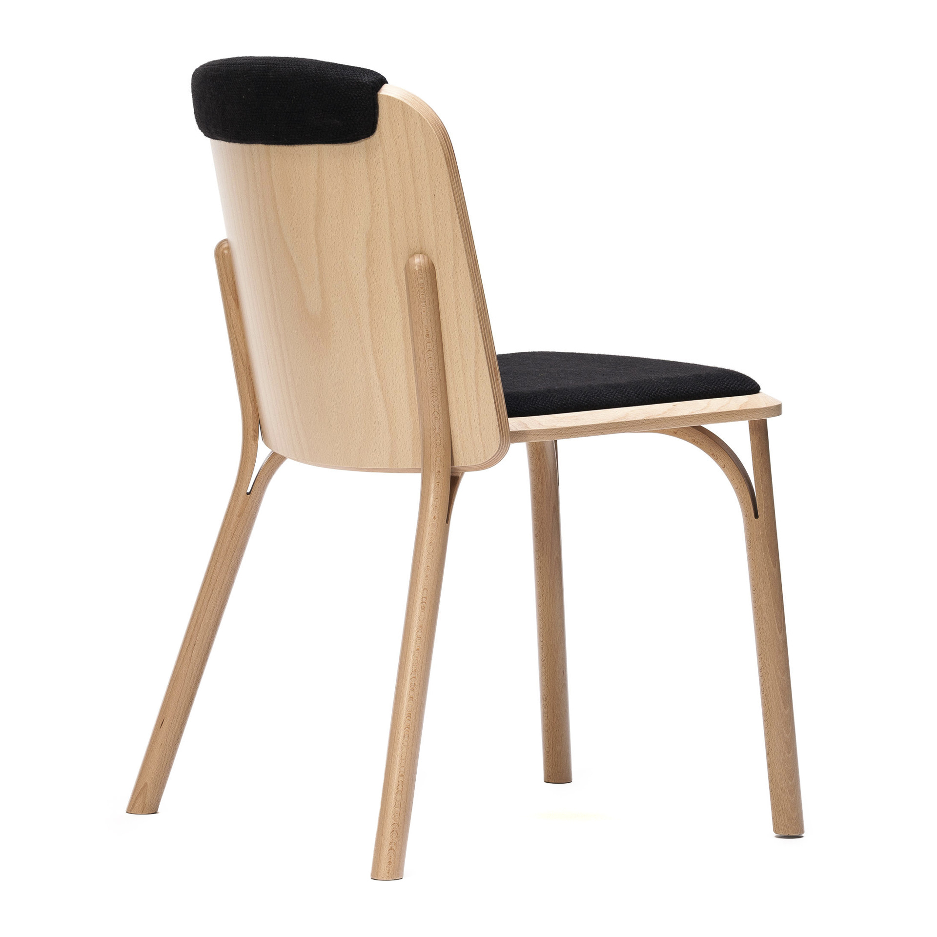 Scandinavian wooden chair with soft seat and back A-Split UPH