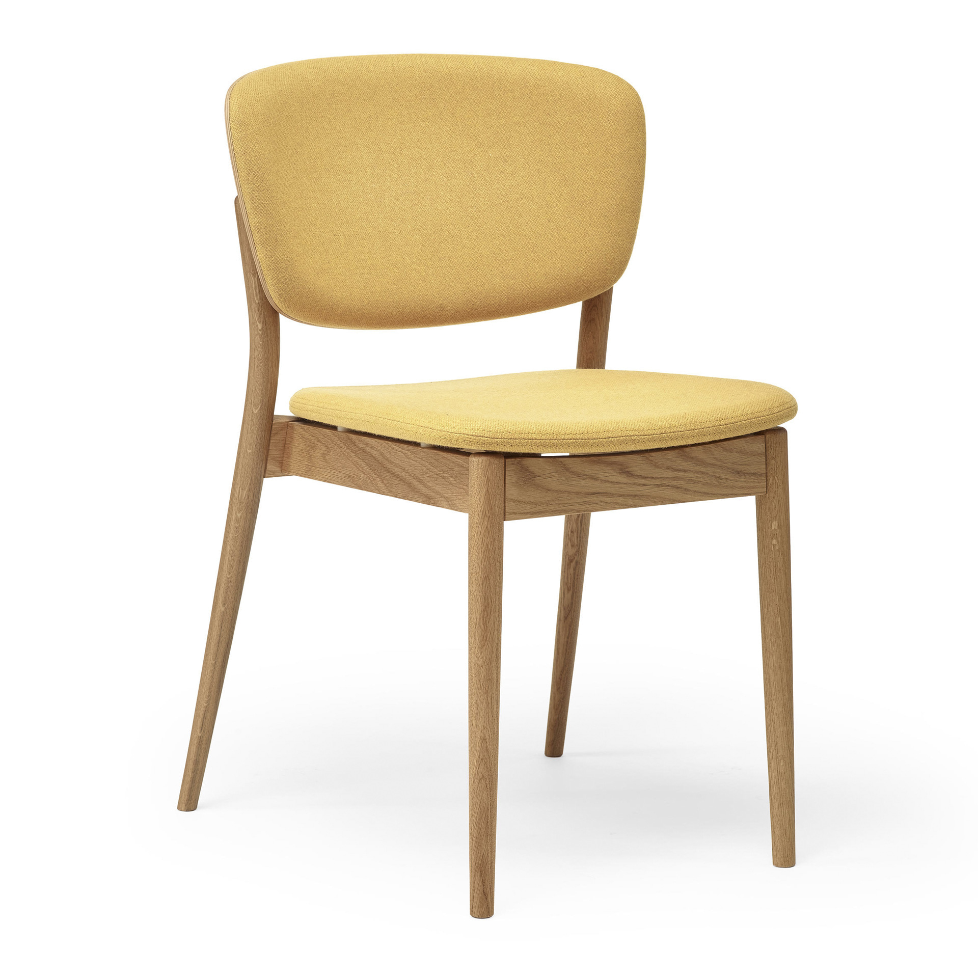 Upholstered chair with wooden legs