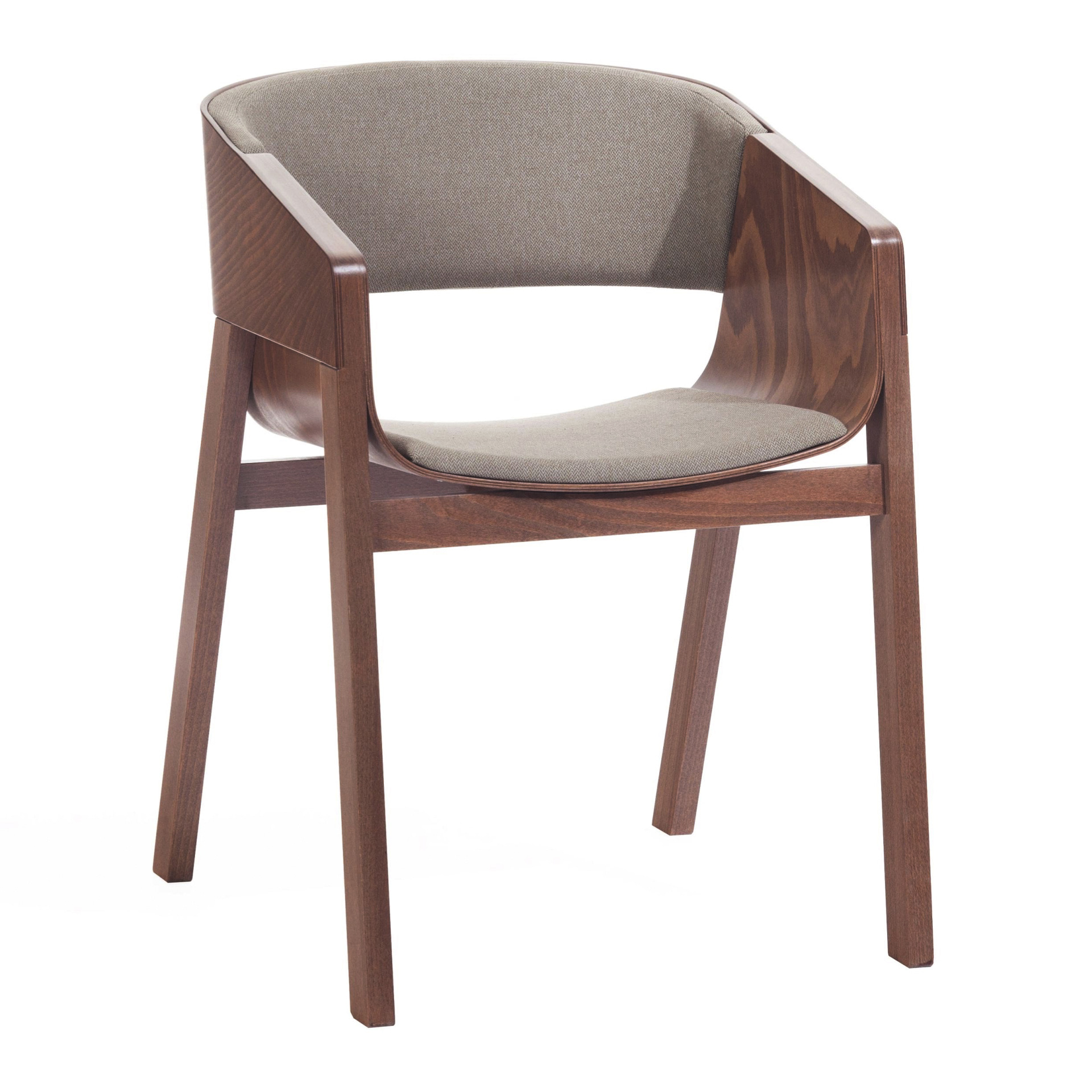 Cafe beech armchair with upholstered seat and back B-324 Merano