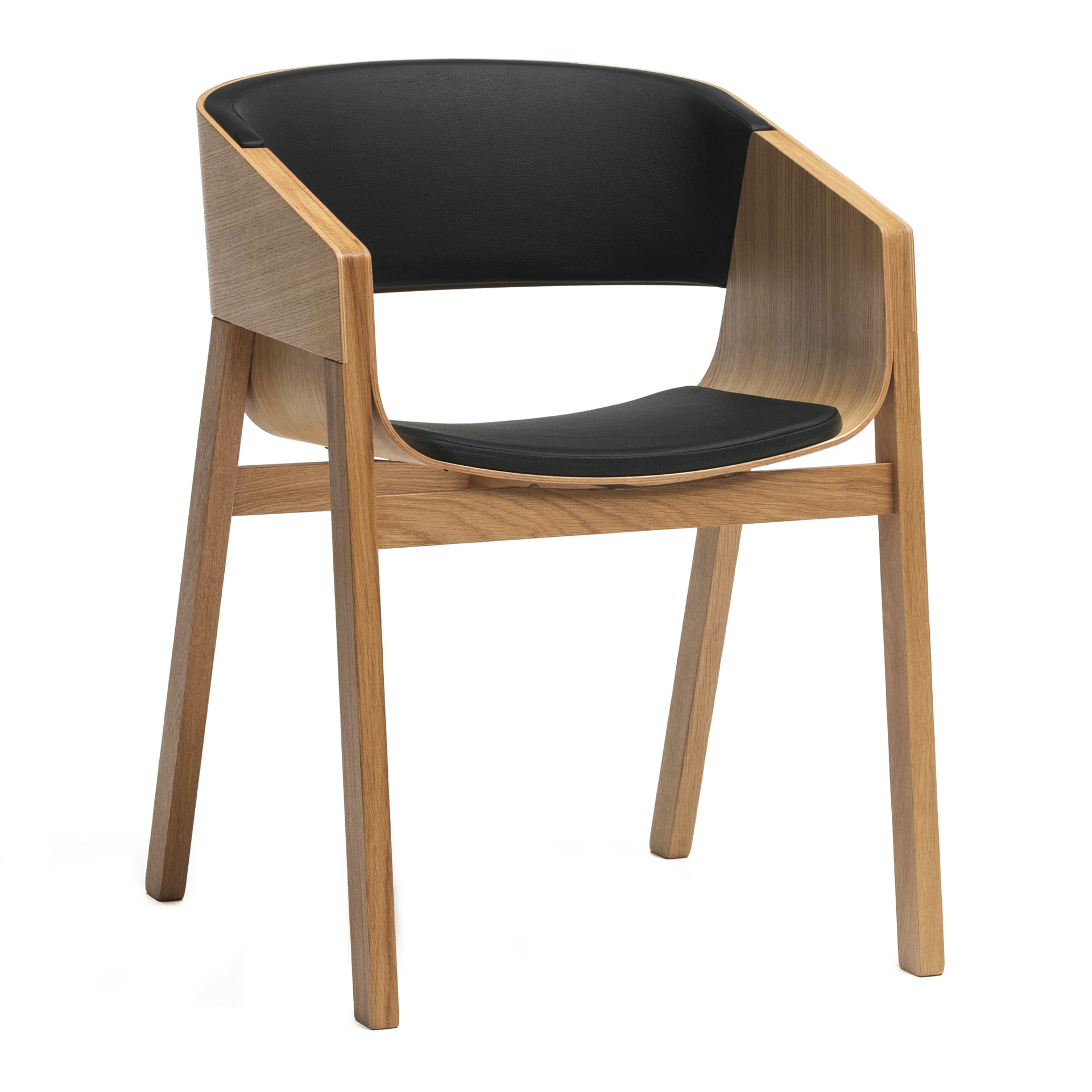 Cafe beech chair with armrests