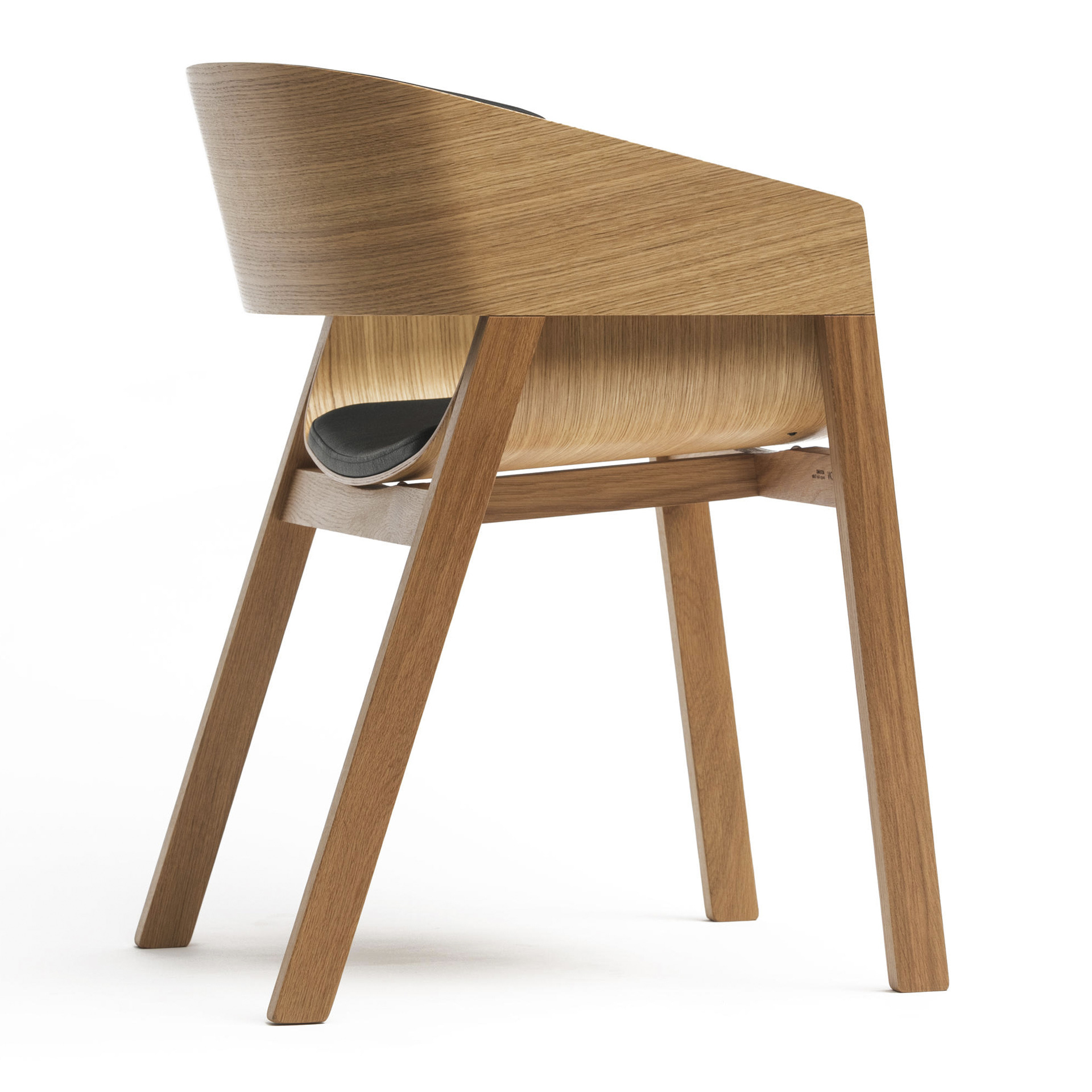 Cafe beech armchair with upholstered seat and back B-324 Merano