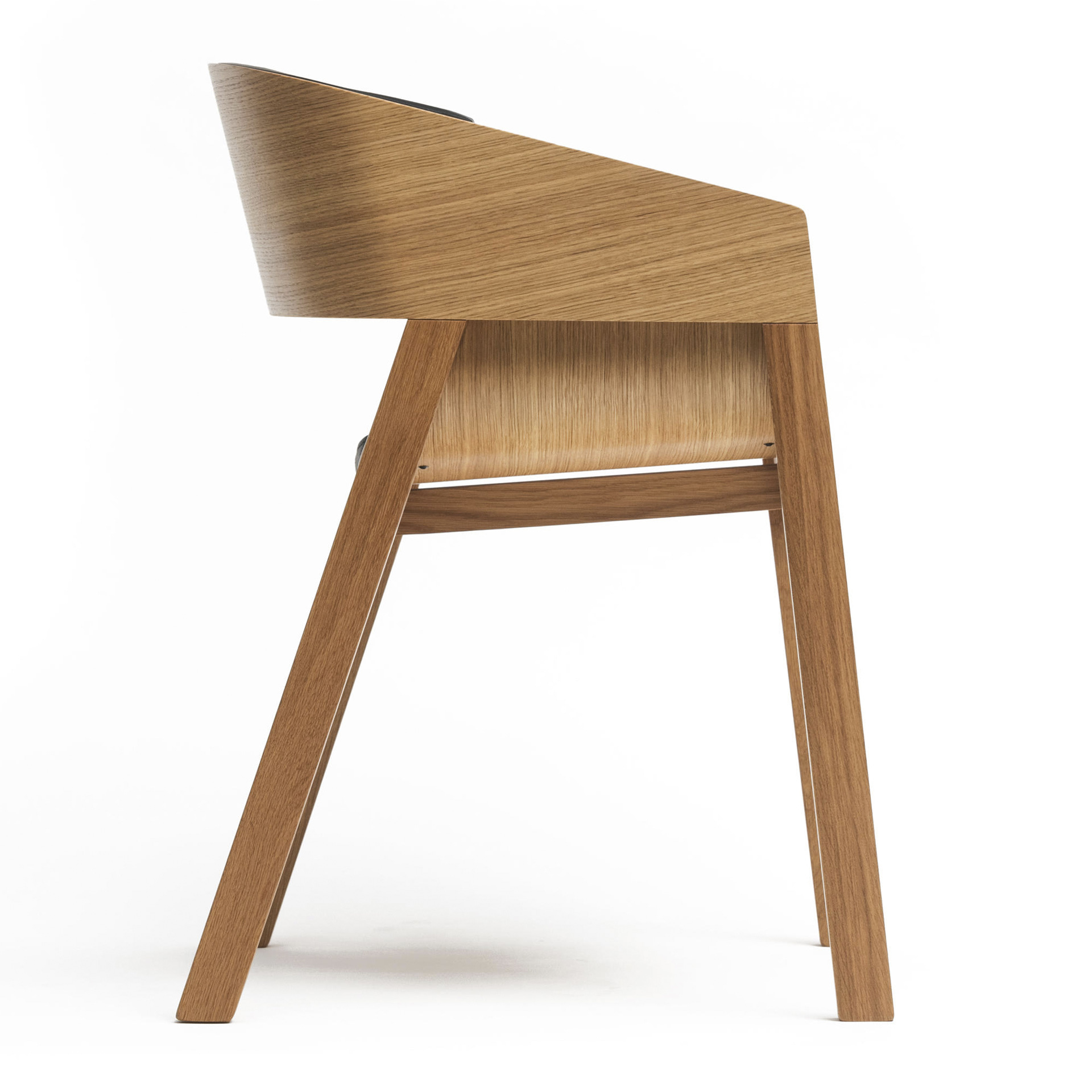 Cafe beech armchair with upholstered seat and back B-324 Merano