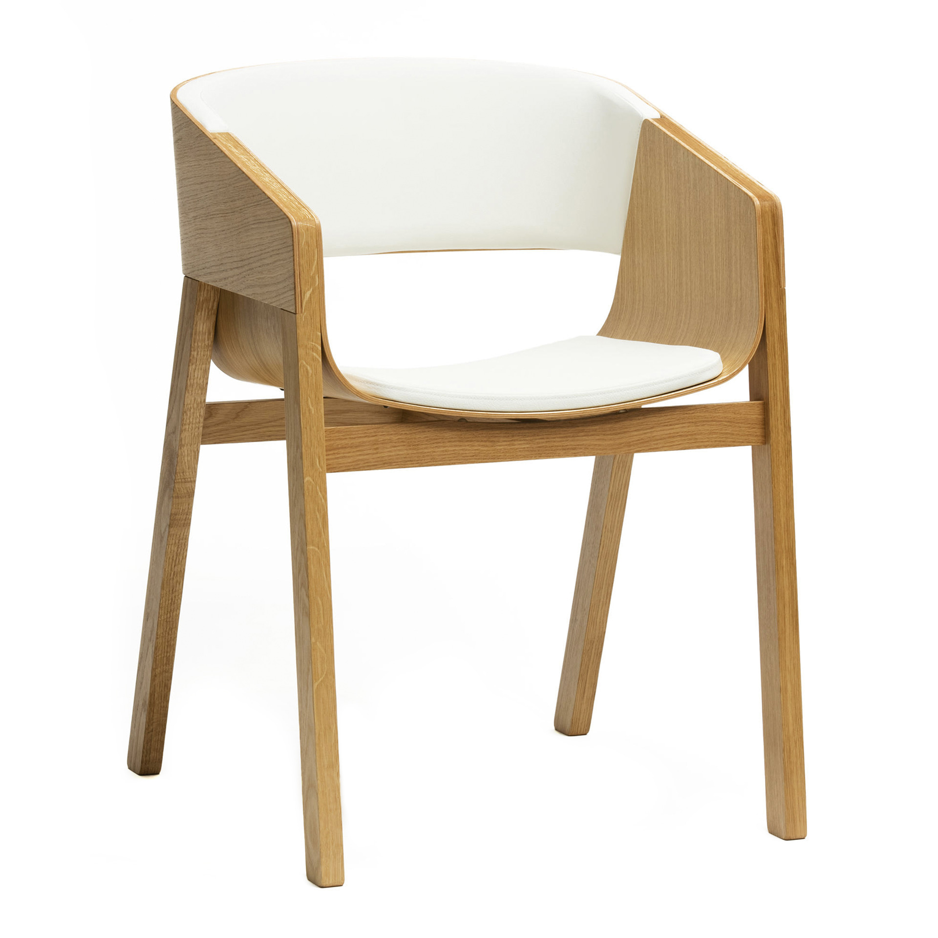 Cafe beech armchair with upholstered seat and back B-324 Merano