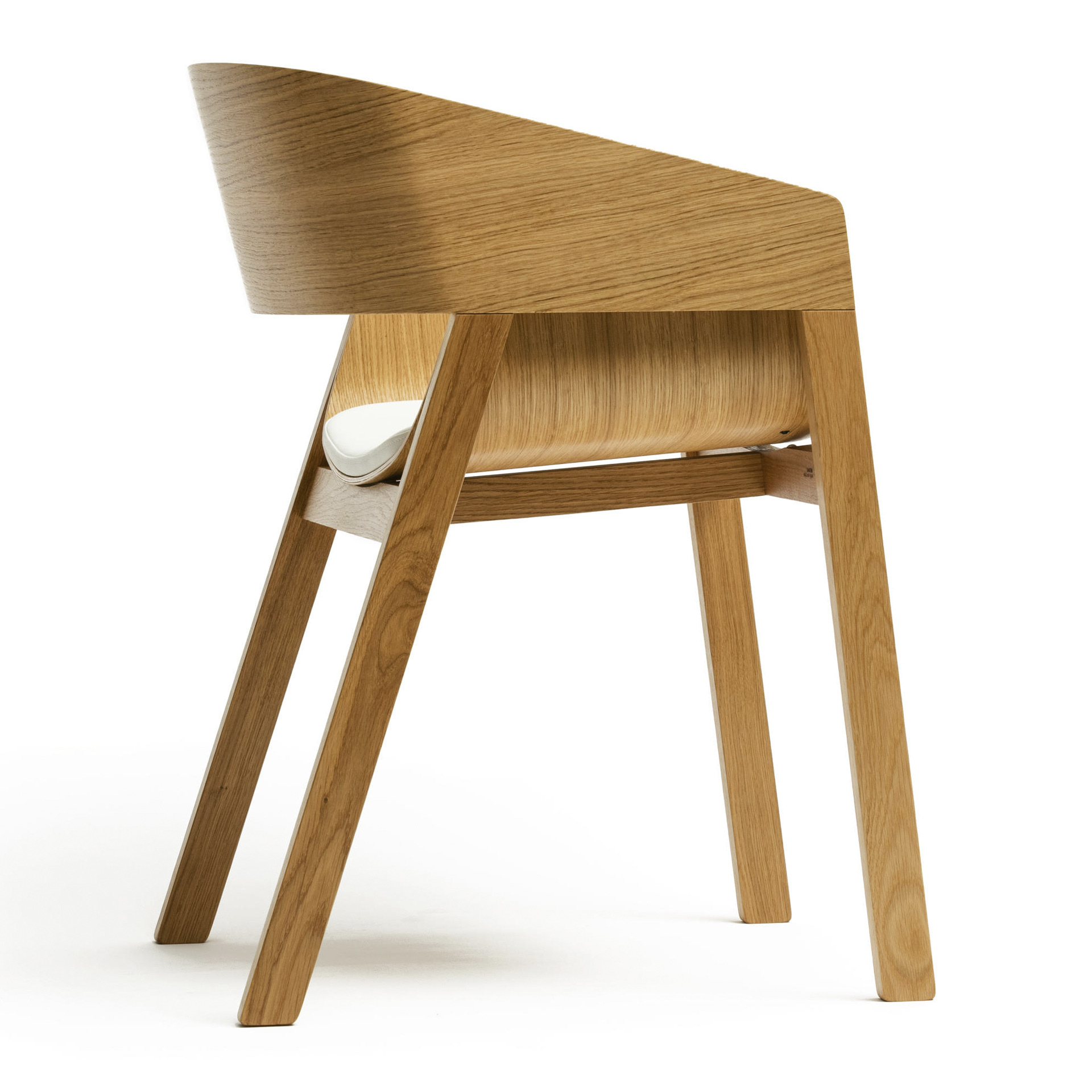 Cafe beech armchair with upholstered seat and back B-324 Merano