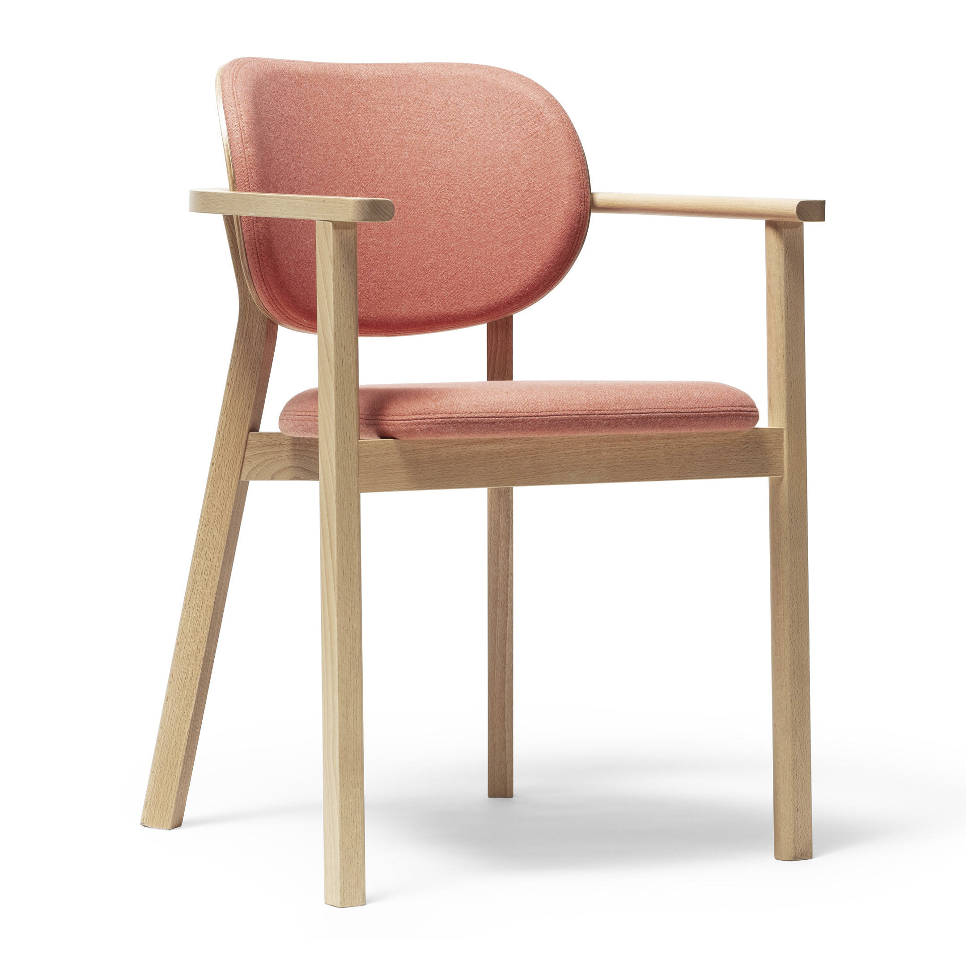 Cafe upholstered beech chair with armrests B-Santiago