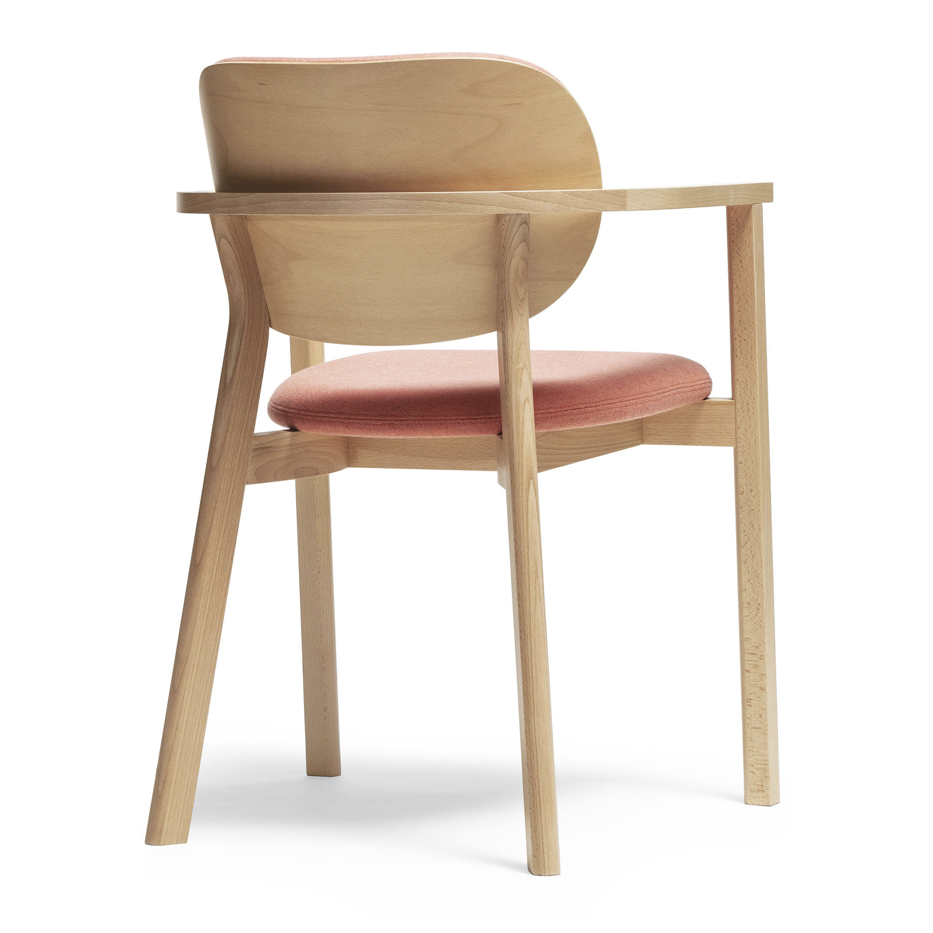 Cafe upholstered beech chair with armrests B-Santiago