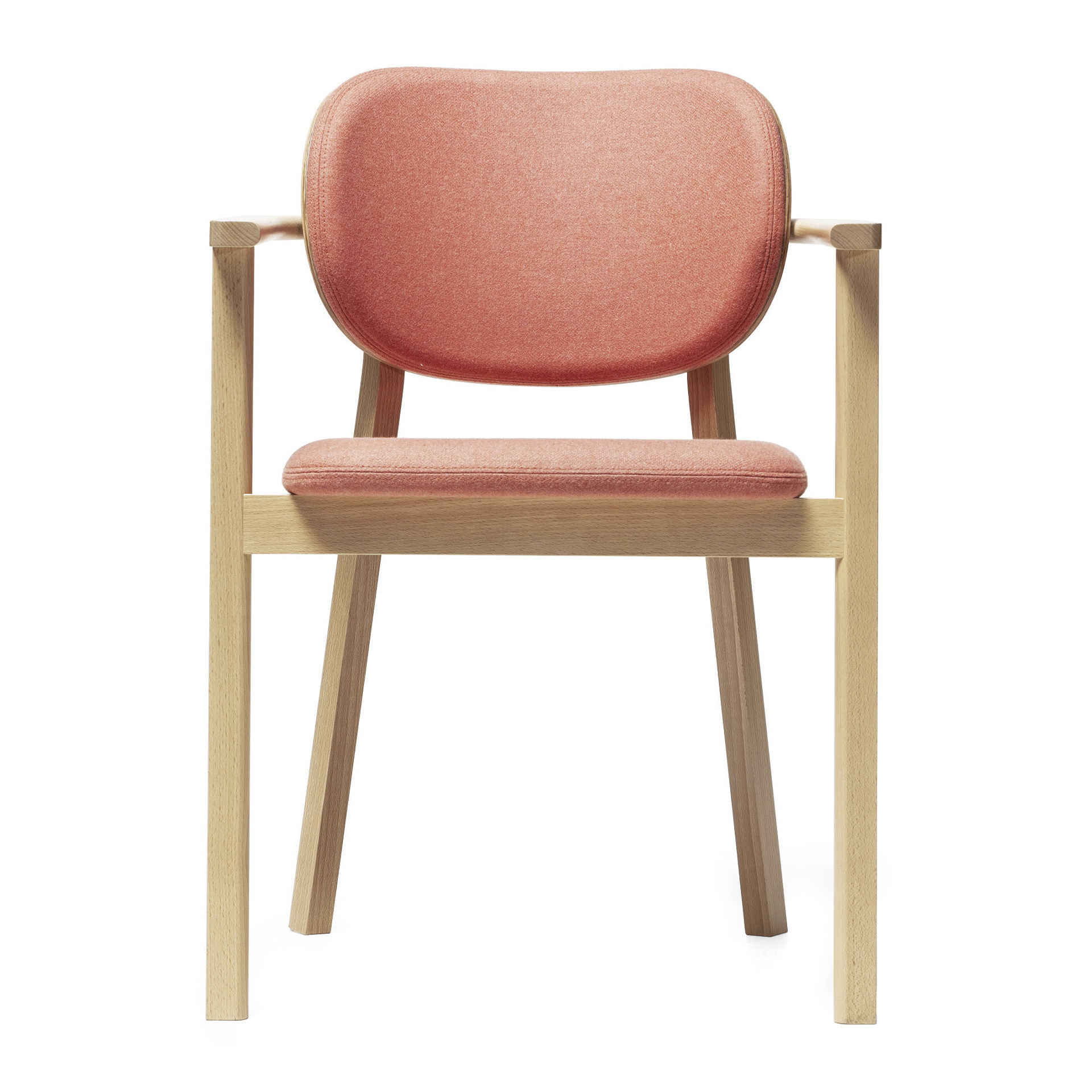 Cafe upholstered beech chair with armrests B-Santiago