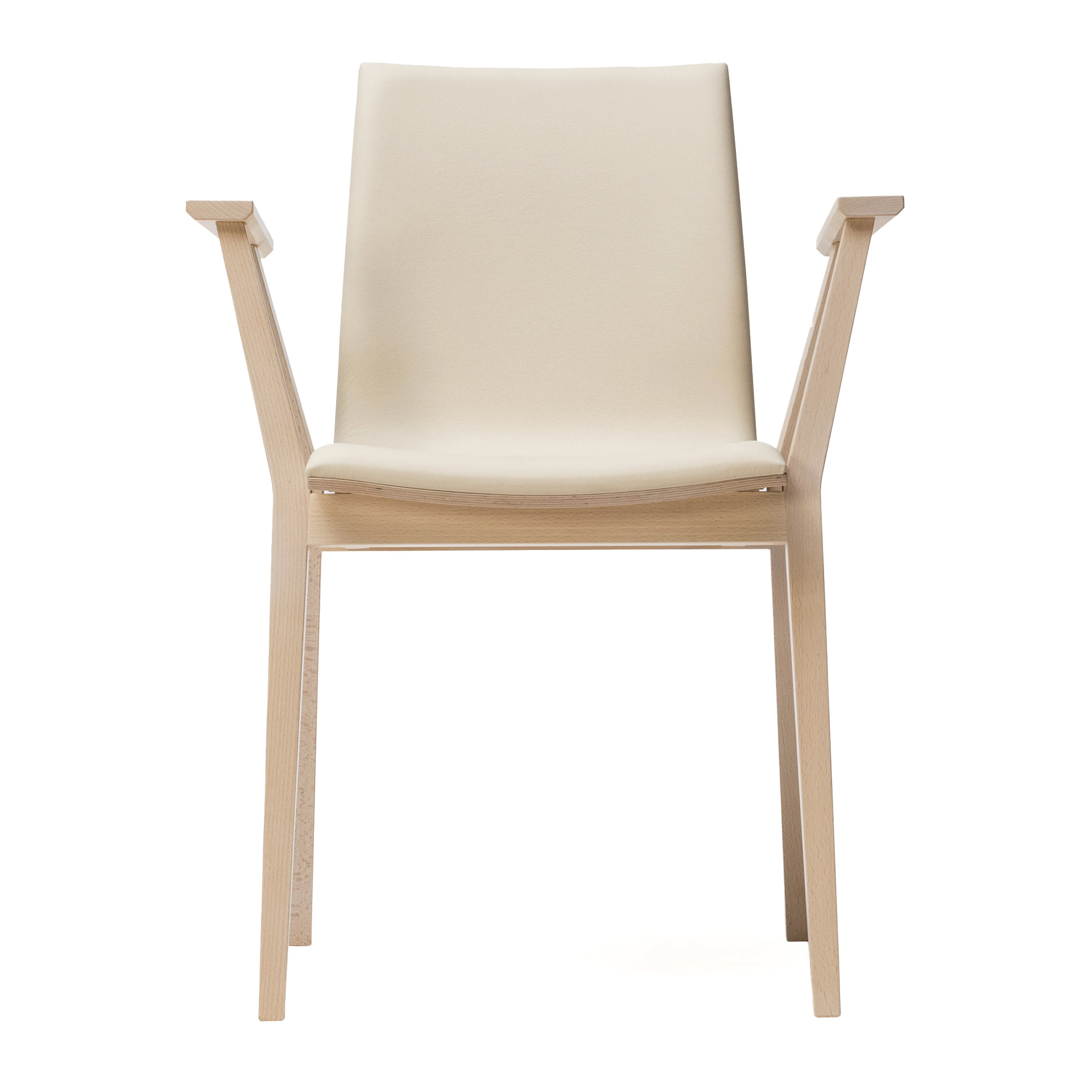 Upholstered cafe beech chair with armrests B-Stockholm UPH