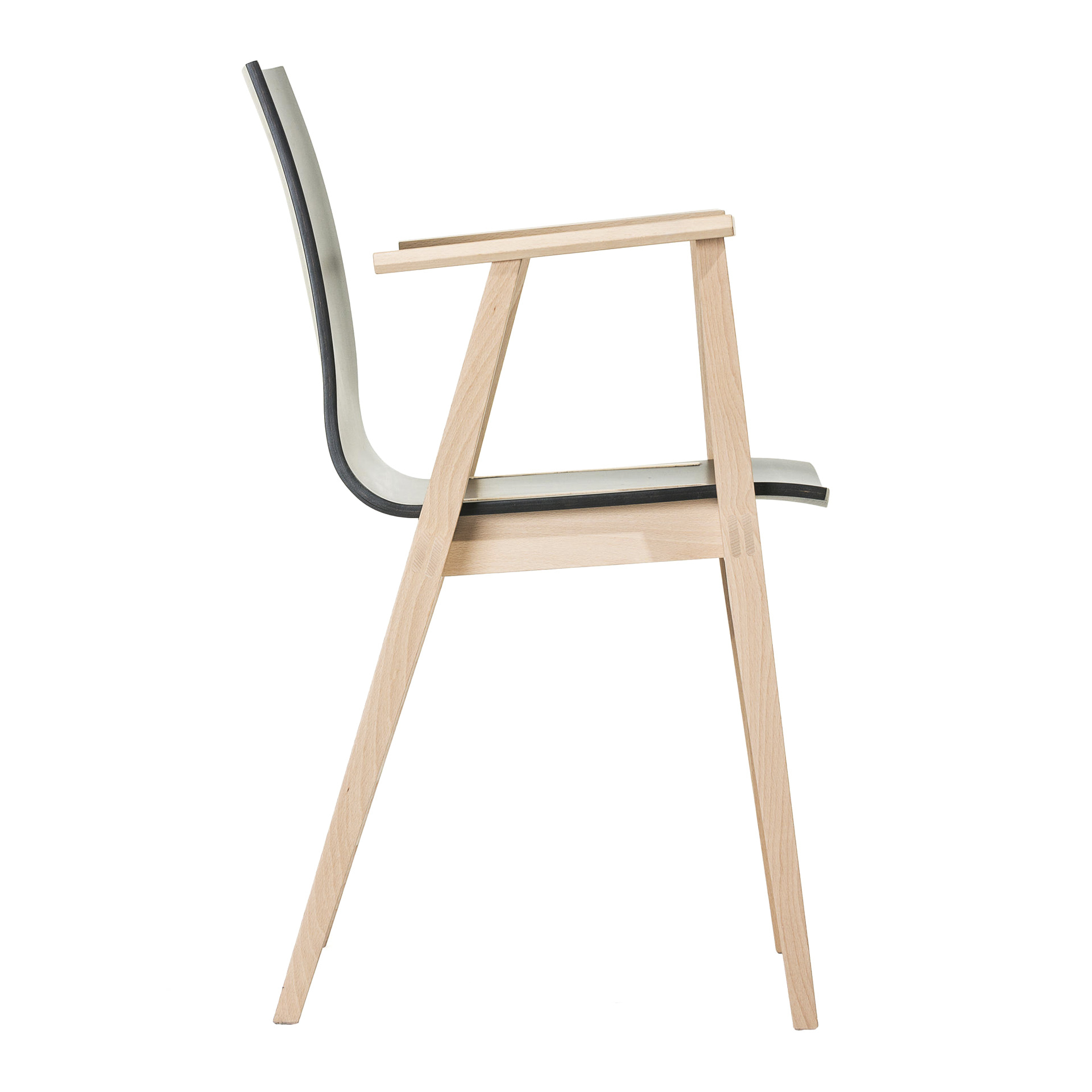 Cafe solid beech chair with armrests B-Stockholm VS