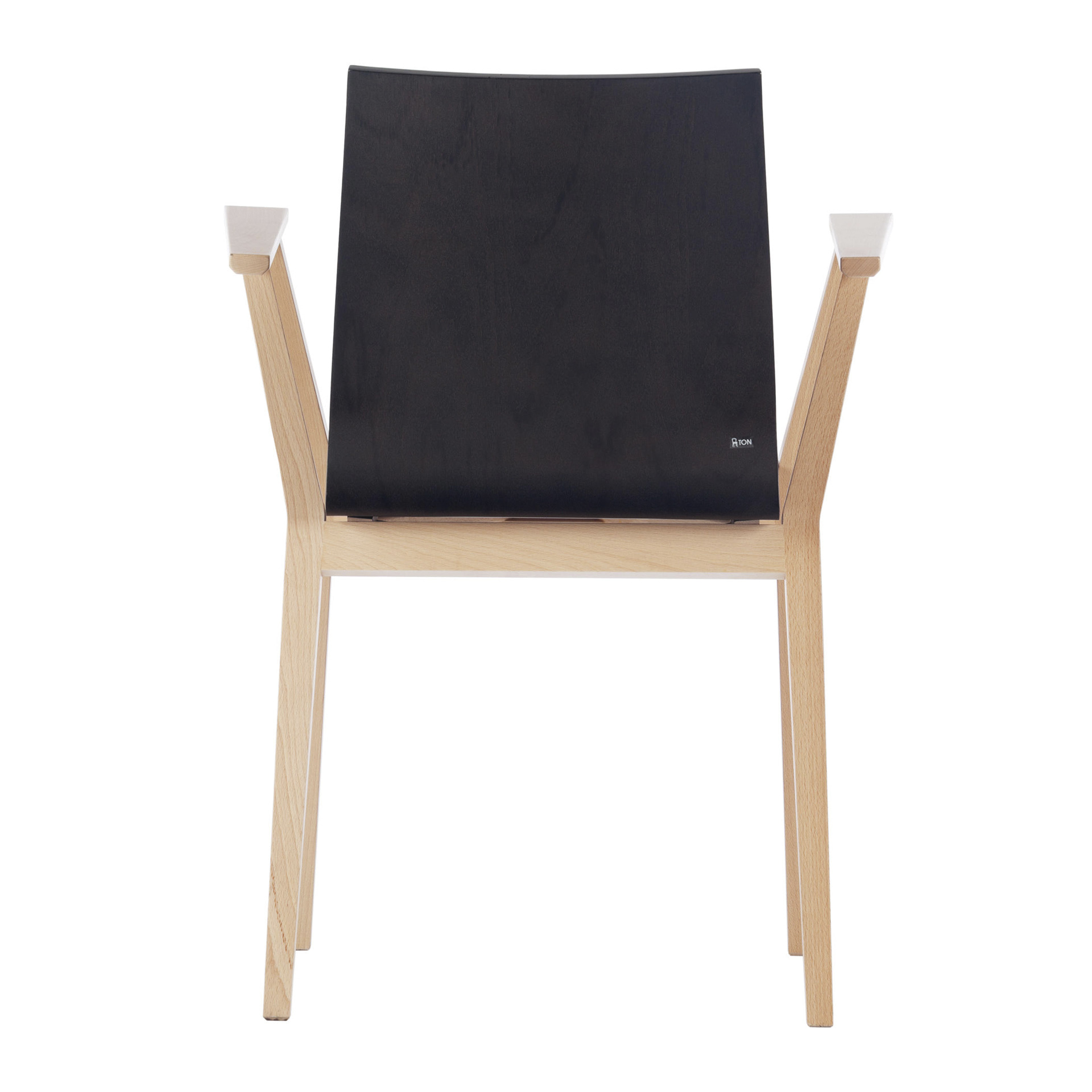 Cafe solid beech chair with armrests B-Stockholm VS