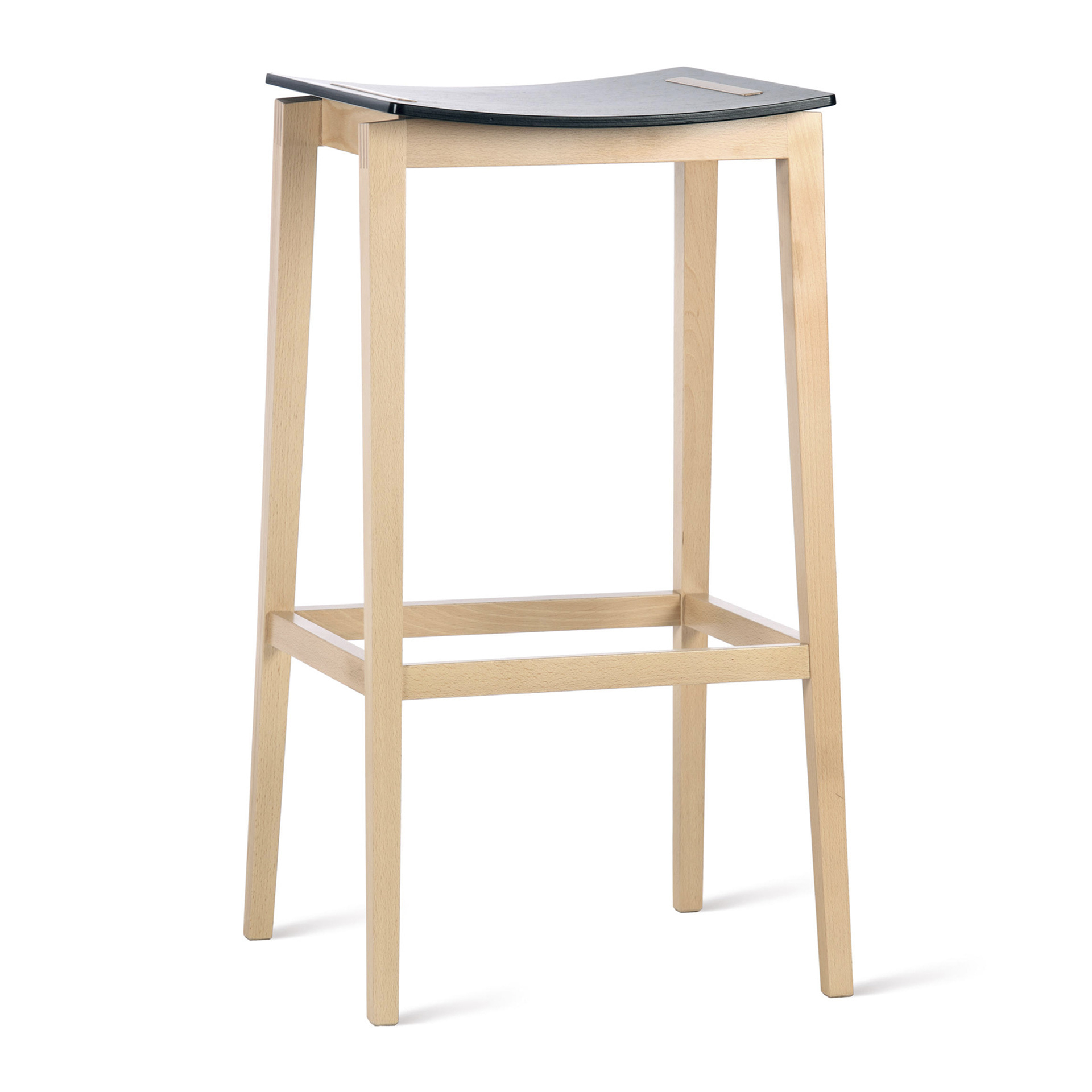 Wooden counter stool with upholstered seat