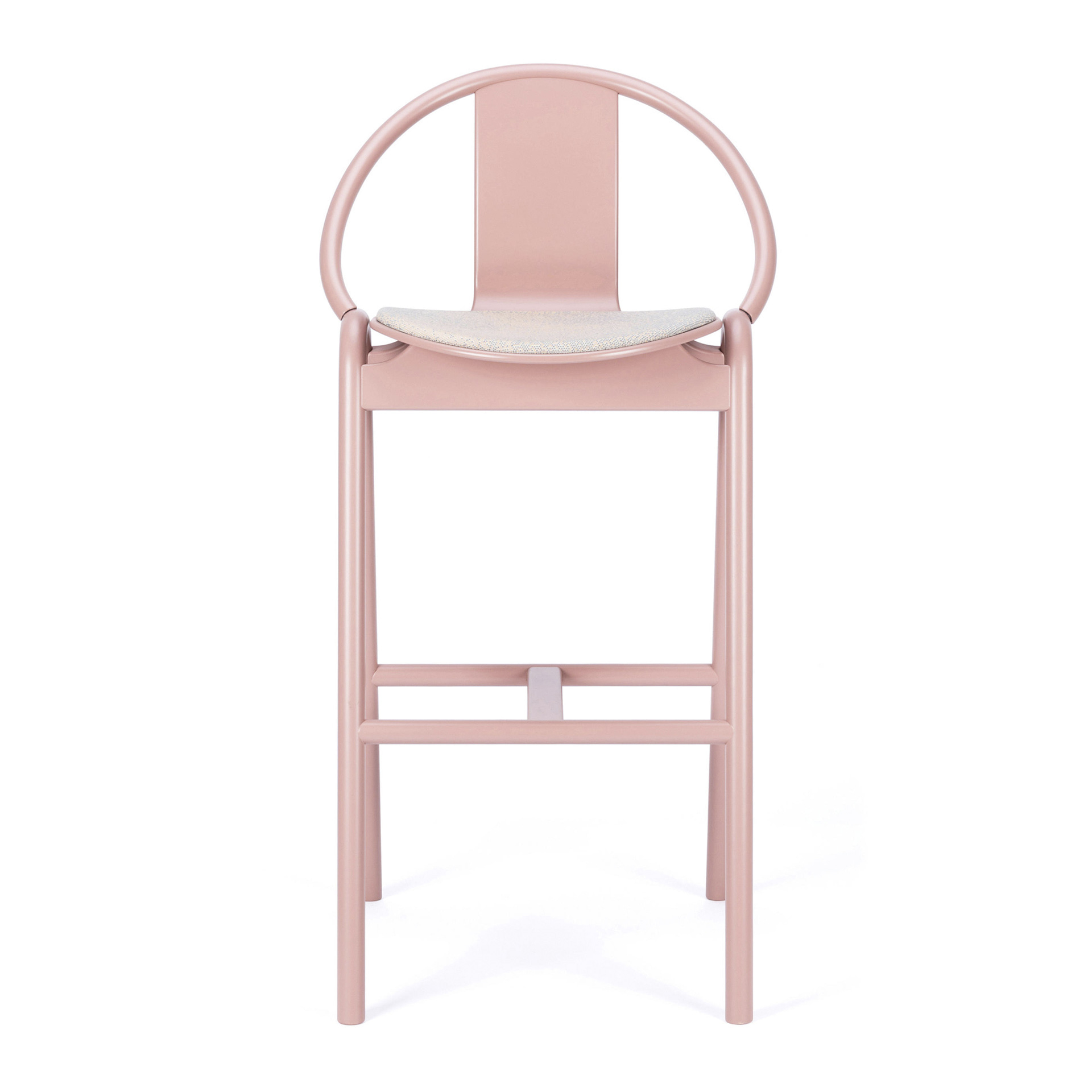 Beech bar stool with upholstered seat H-313 Again