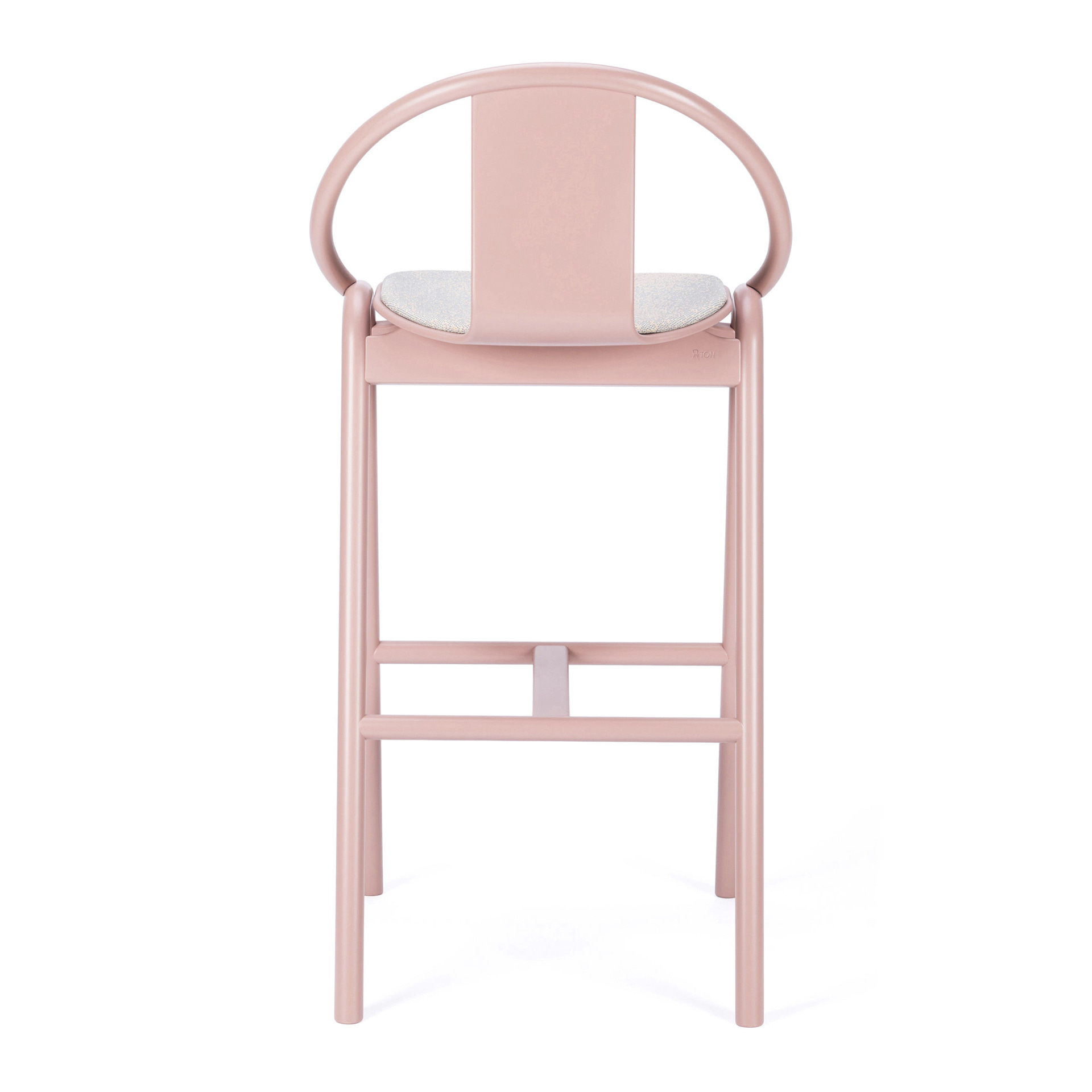 Beech bar stool with upholstered seat H-313 Again