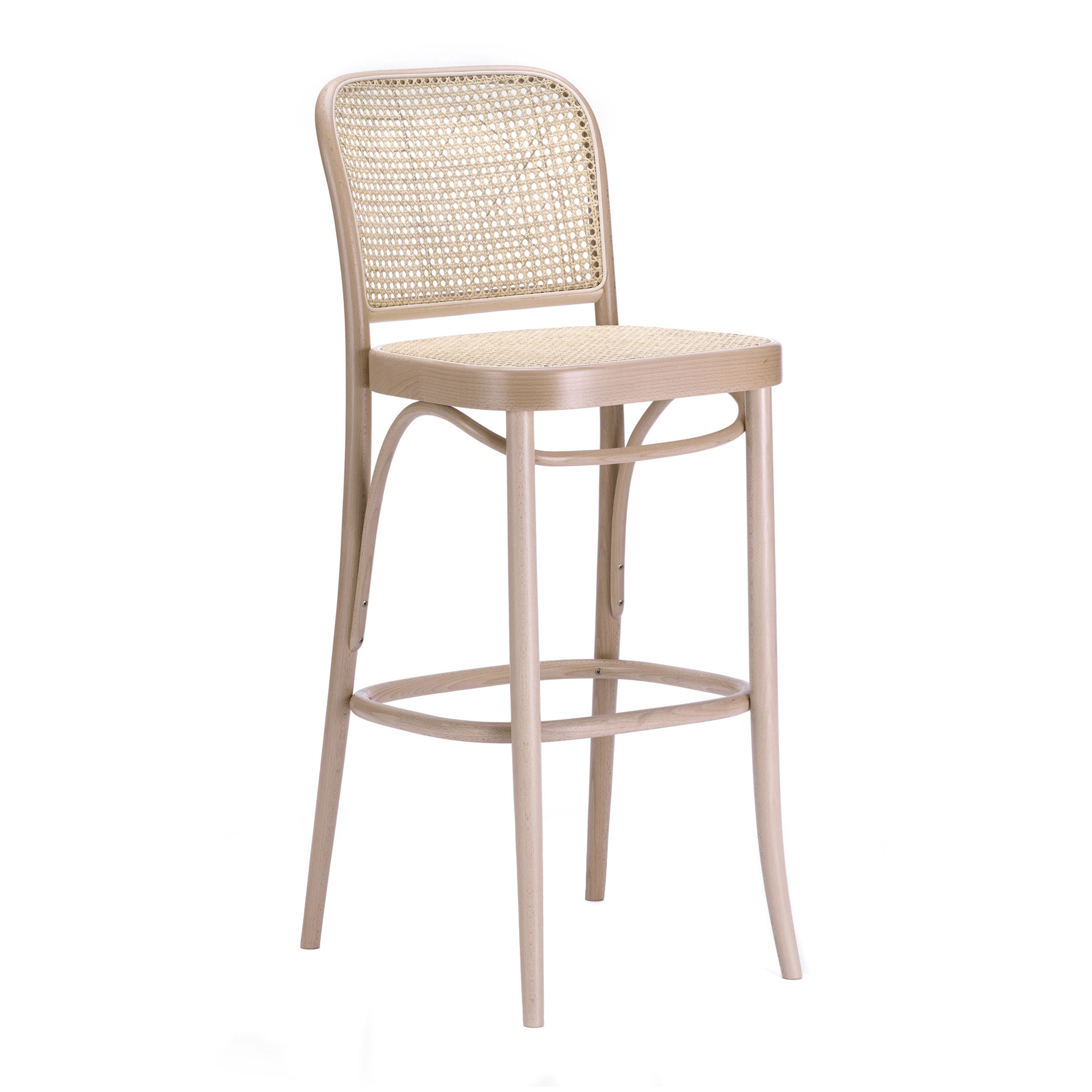 Cane back bar stool with solid, upholstered or caned seat H-811 Ton