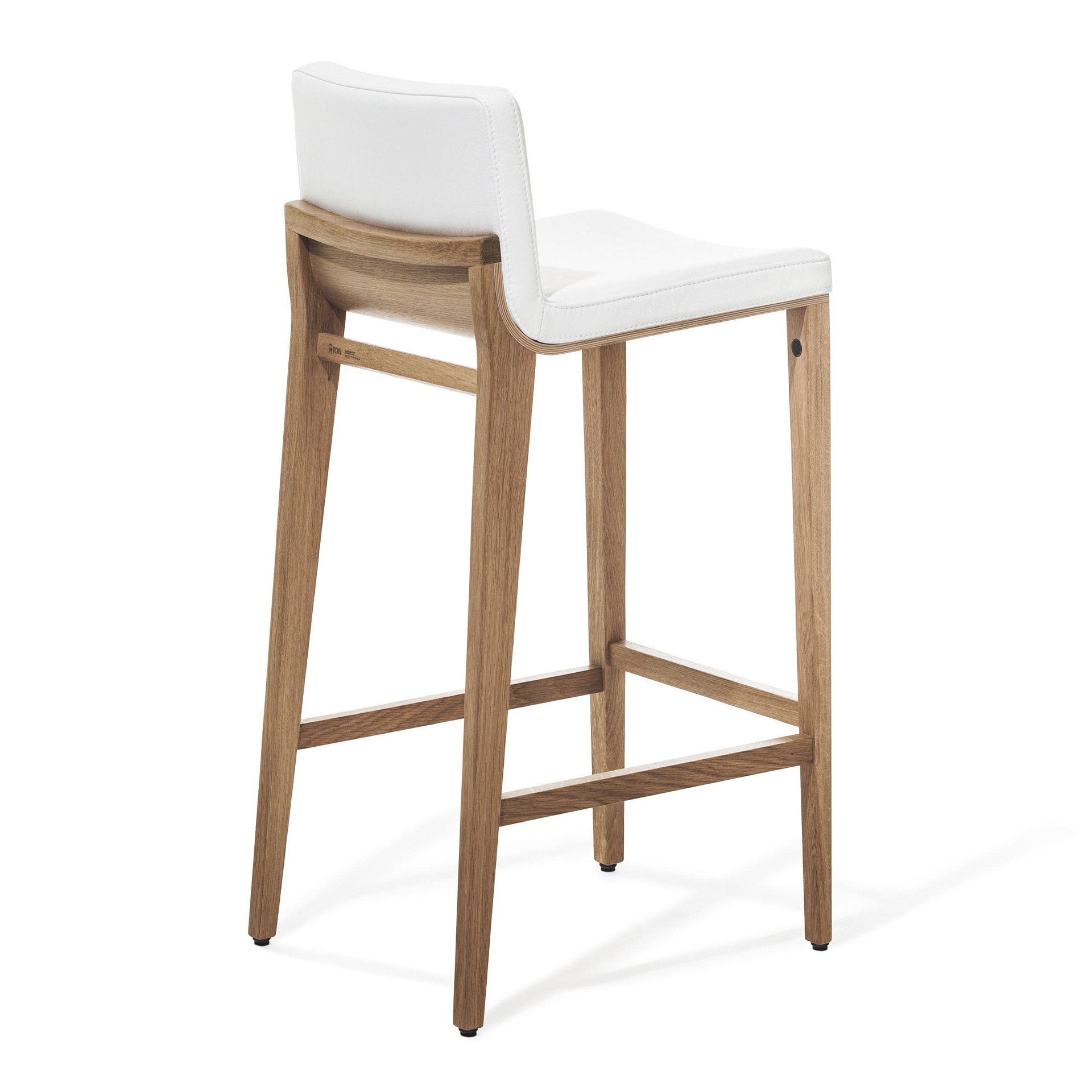 Restaurant upholstered high stool with wooden legs H-313 Moritz