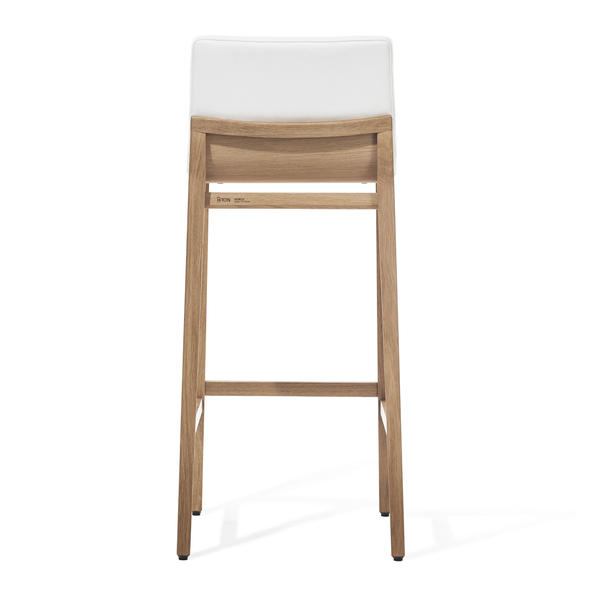 Restaurant upholstered high stool with wooden legs H-313 Moritz