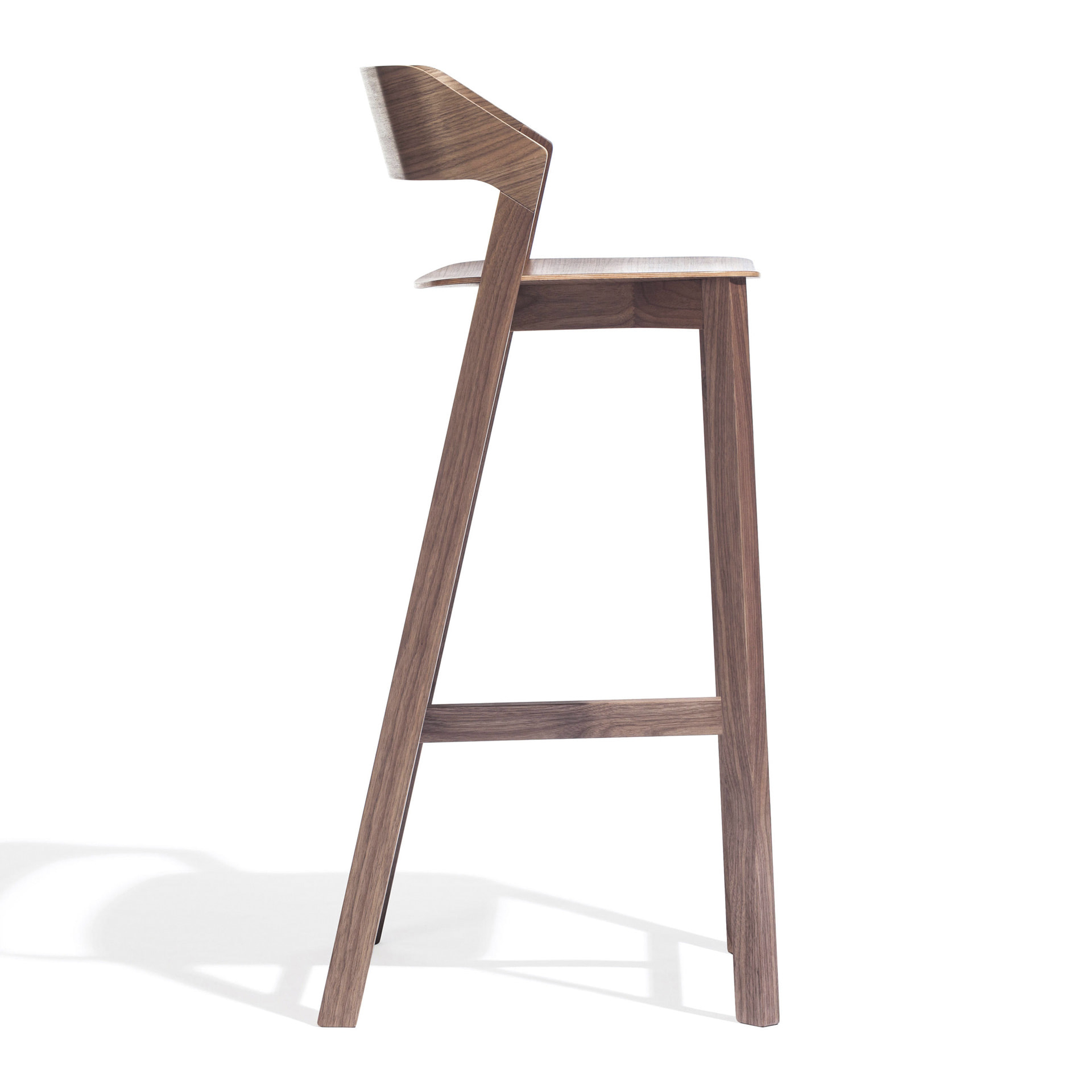 High stool made of beech or oak with solid shell H-403 Merano