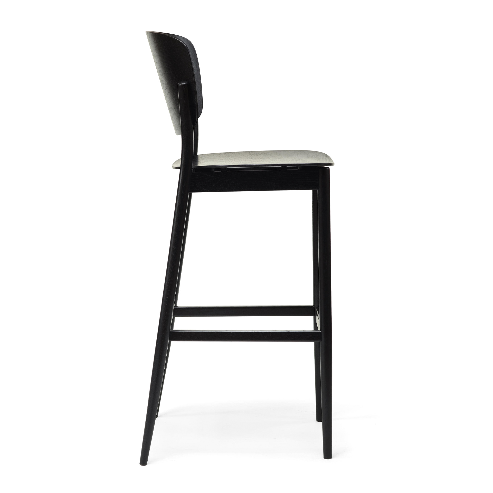 Beech high stool with hard or upholstered seat H-383 Valencia VS