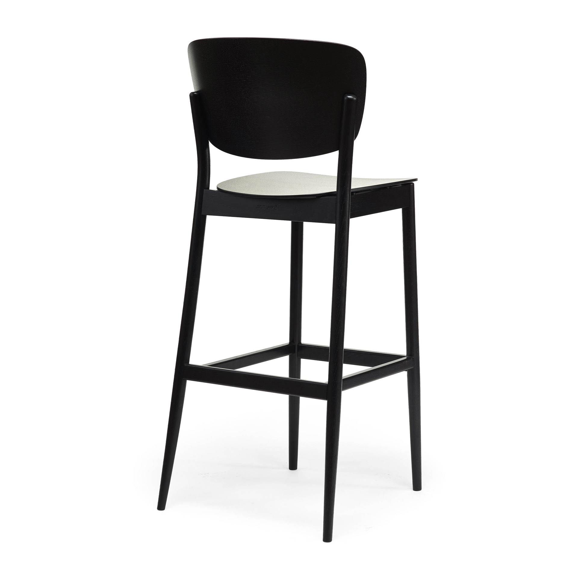 Beech high stool with hard or upholstered seat H-383 Valencia VS