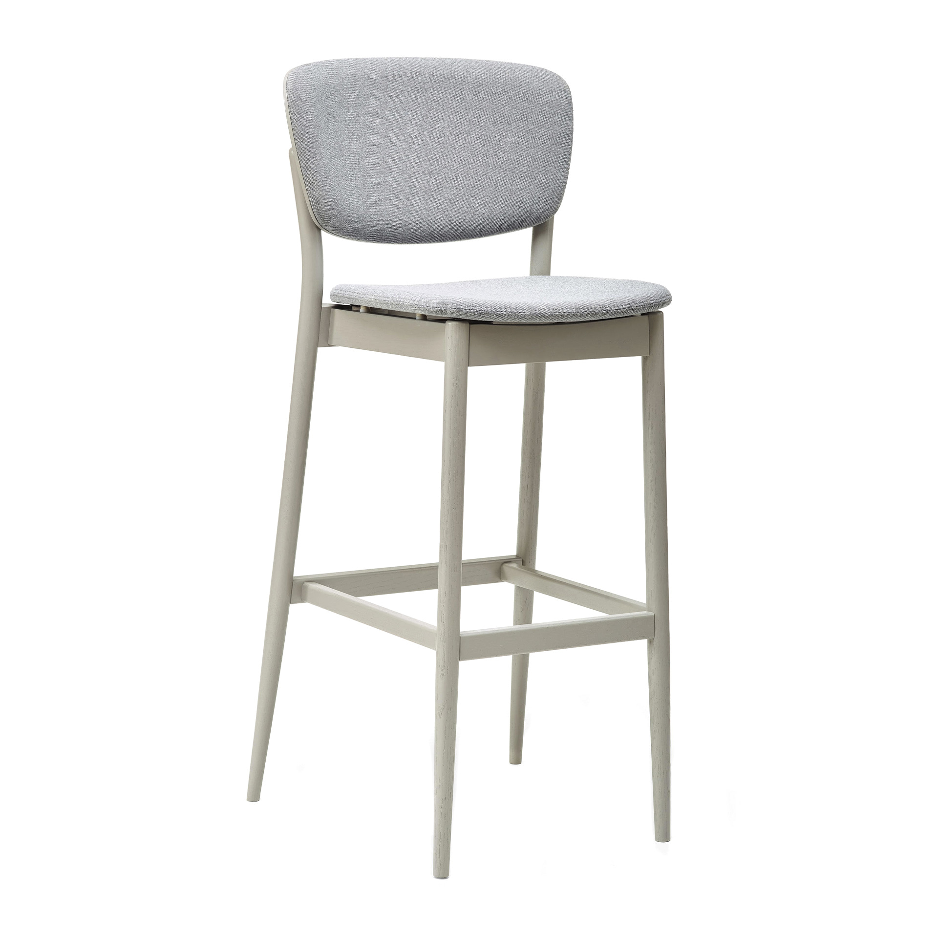 Restaurant upholstered high stool with wooden legs H-383 Valencia UPH