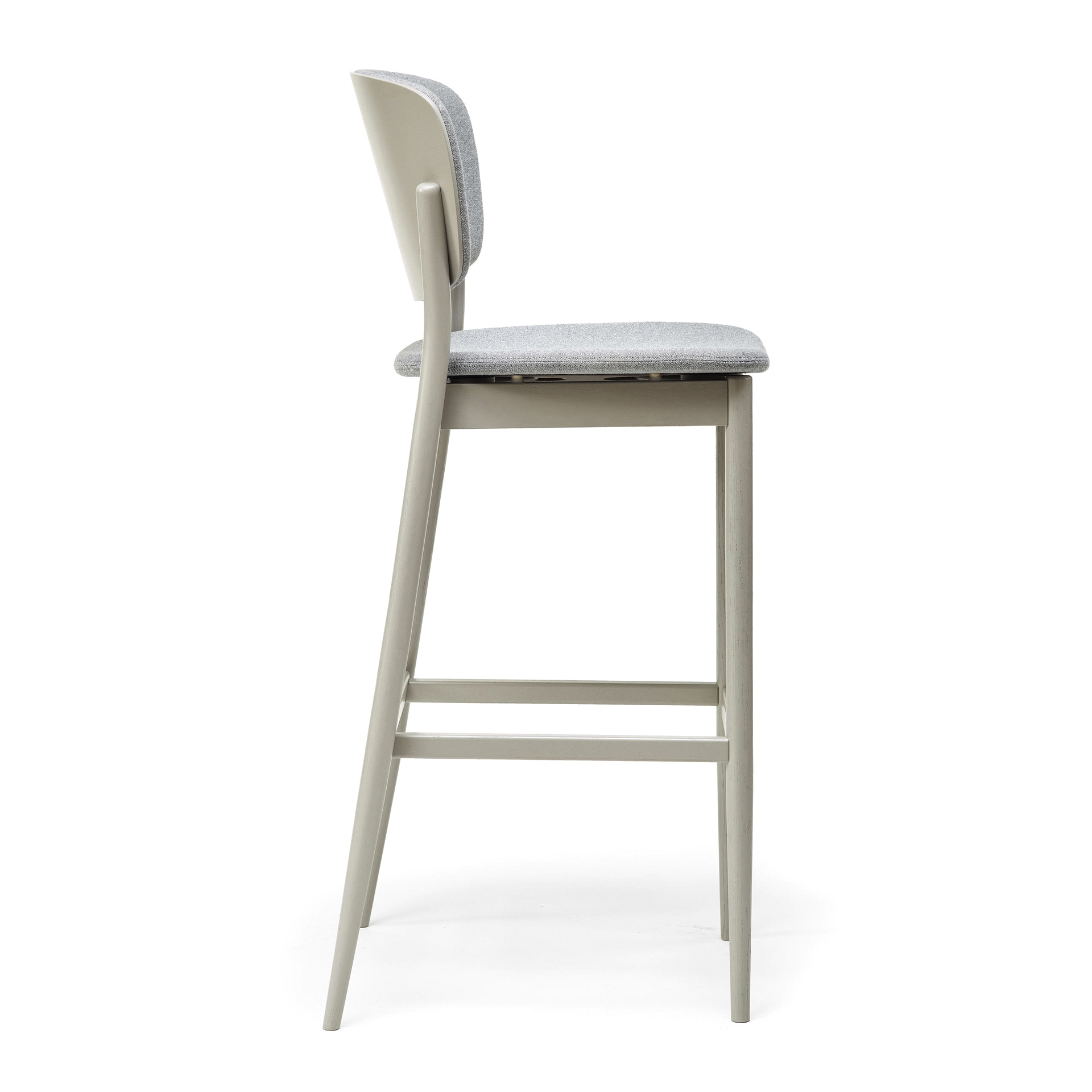 Restaurant upholstered high stool with wooden legs H-383 Valencia UPH