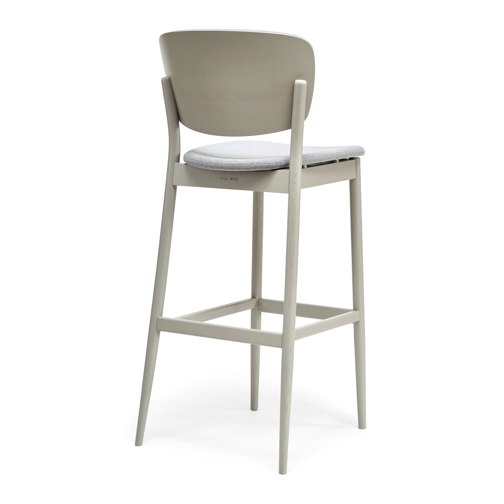 Restaurant upholstered high stool with wooden legs H-383 Valencia UPH