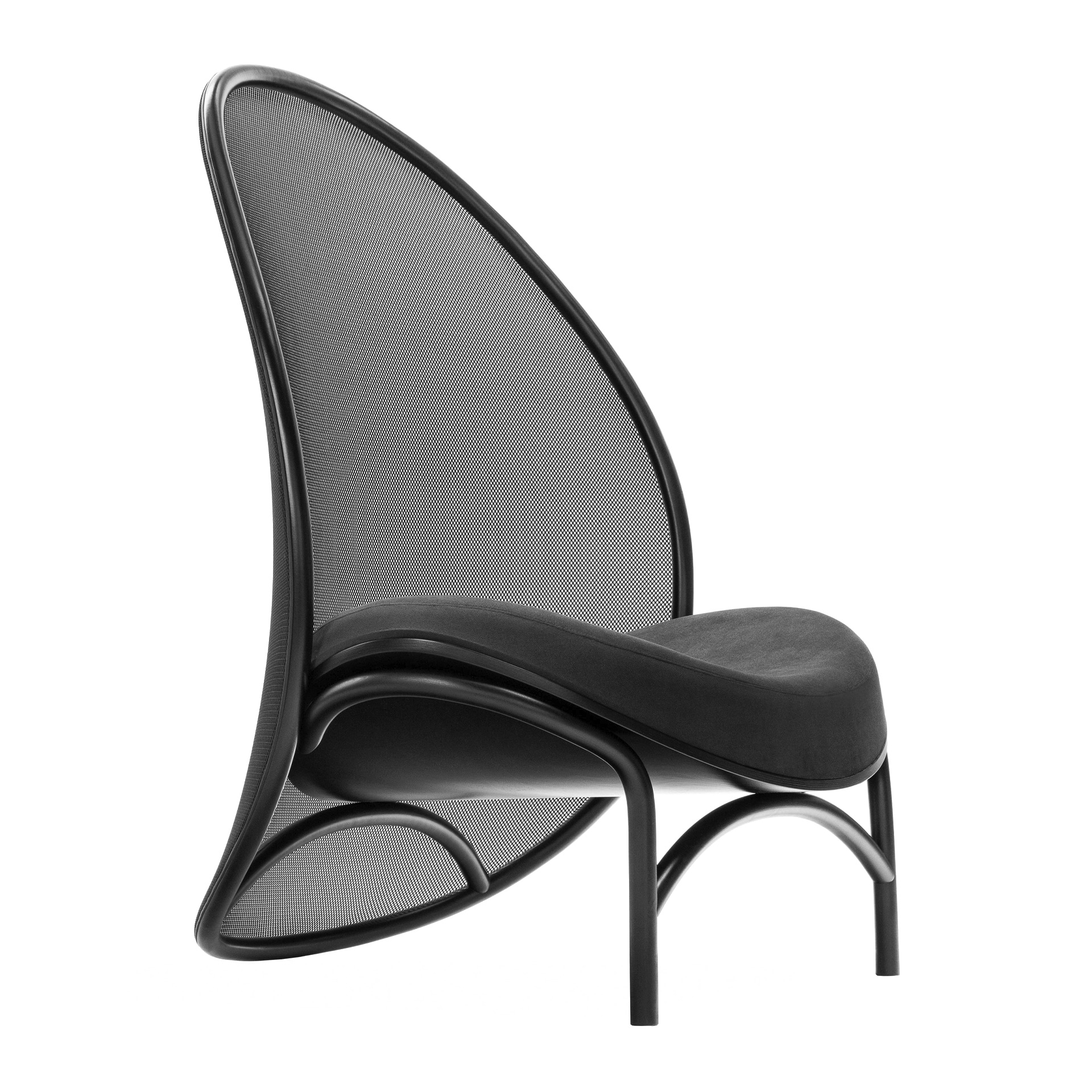 Restaurant upholstered lounge chair with wooden legs M-Chips