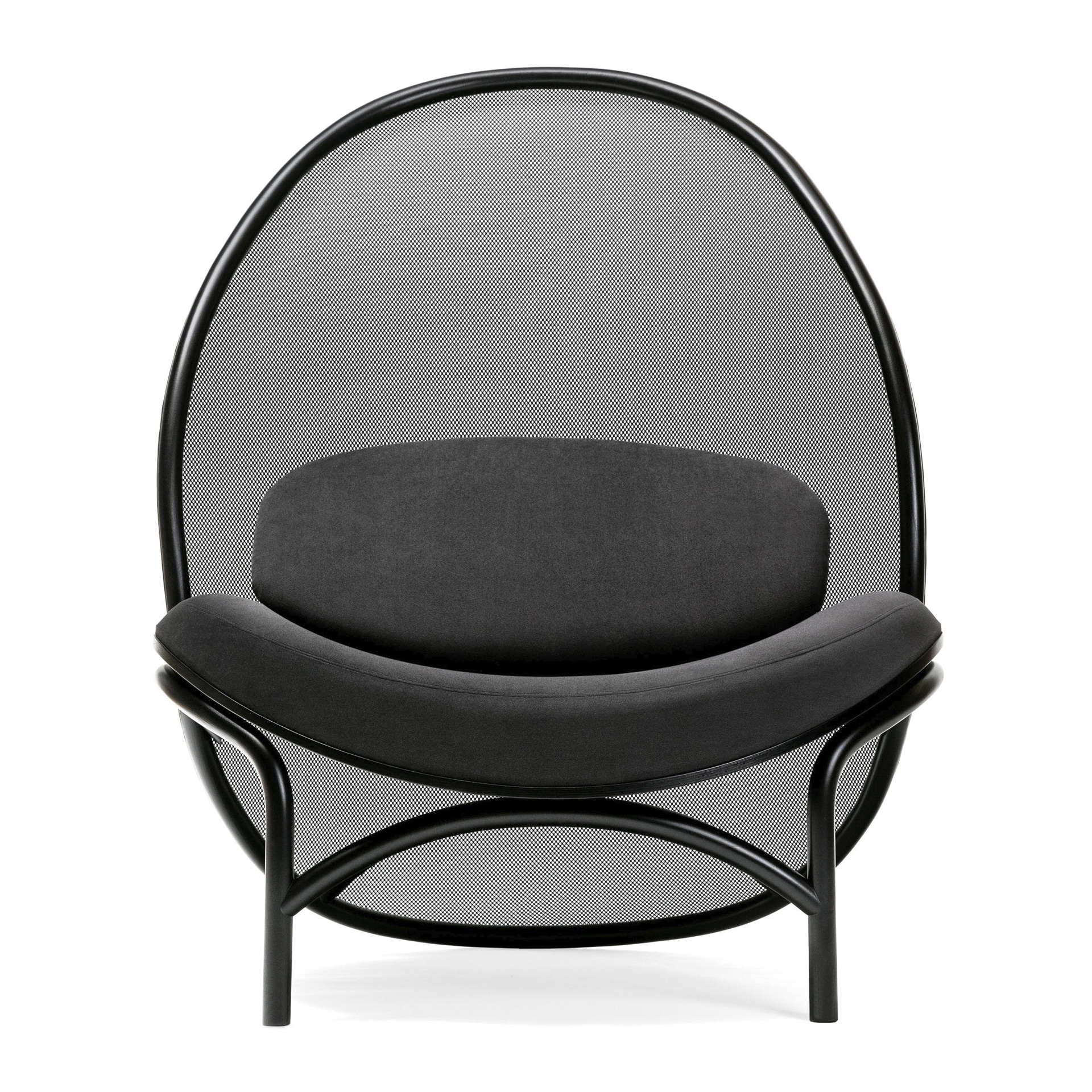 Restaurant upholstered lounge chair with wooden legs M-Chips